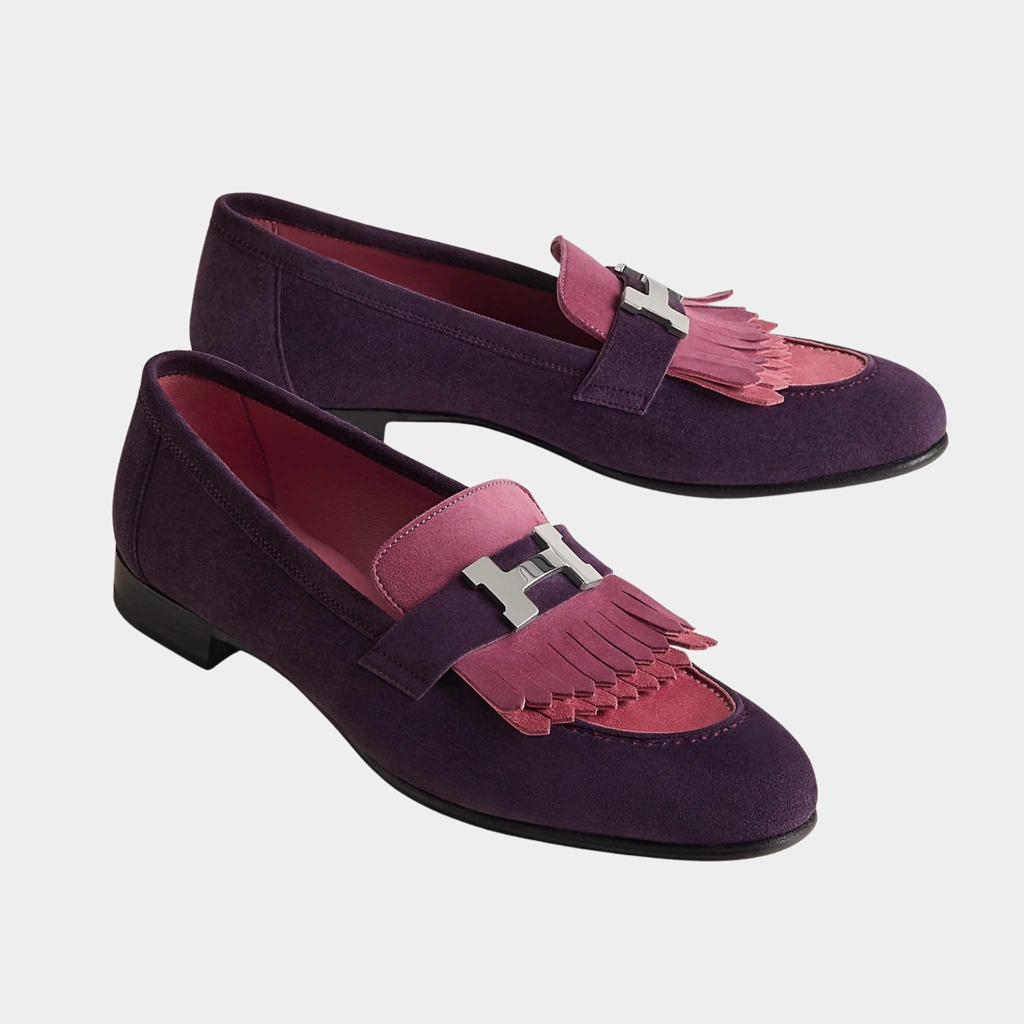 Royal Loafer in Suede Goatskin with Palladium Plated Buckle