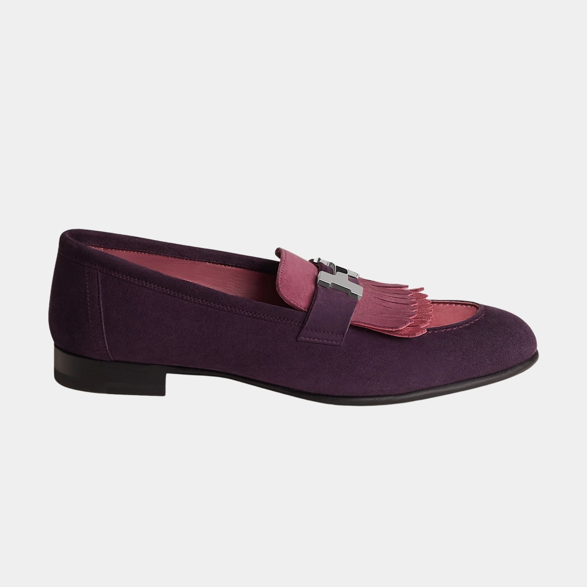 Royal Loafer in Suede Goatskin with Palladium Plated Buckle