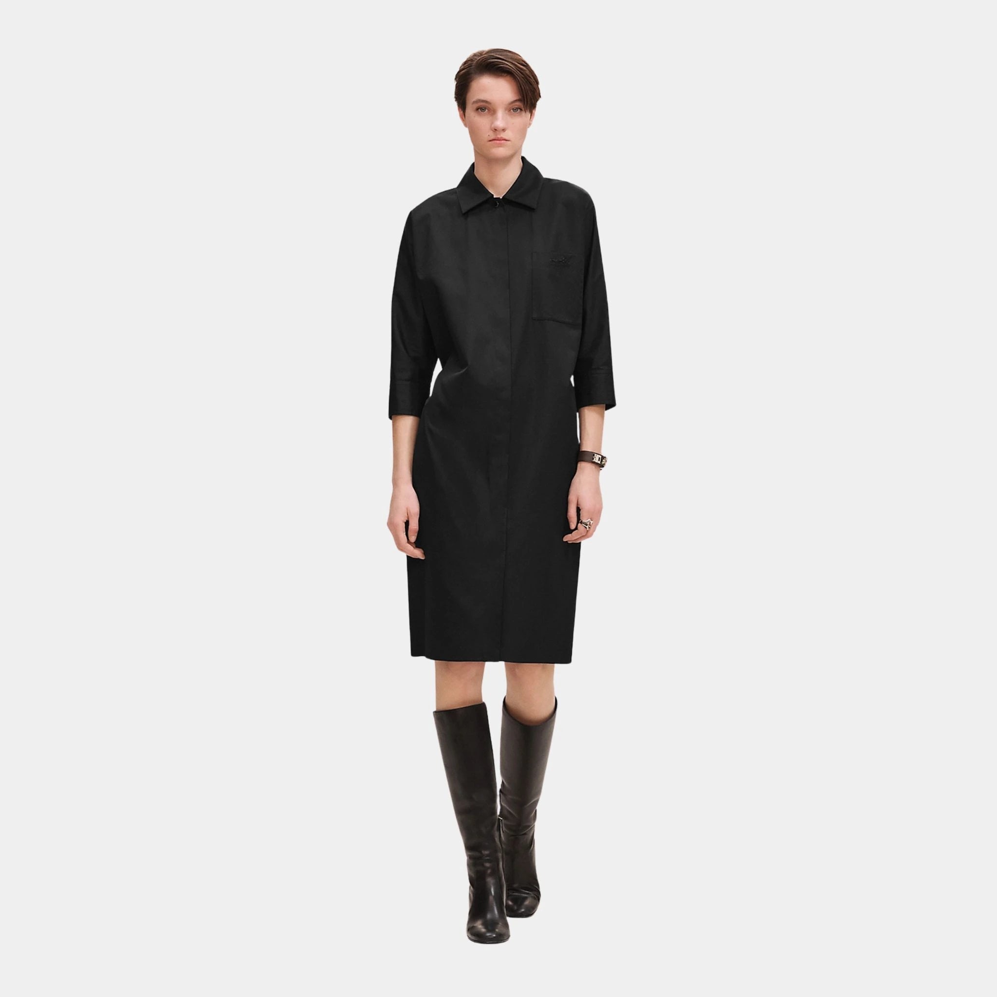 Shirt Dress in Cotton Twill