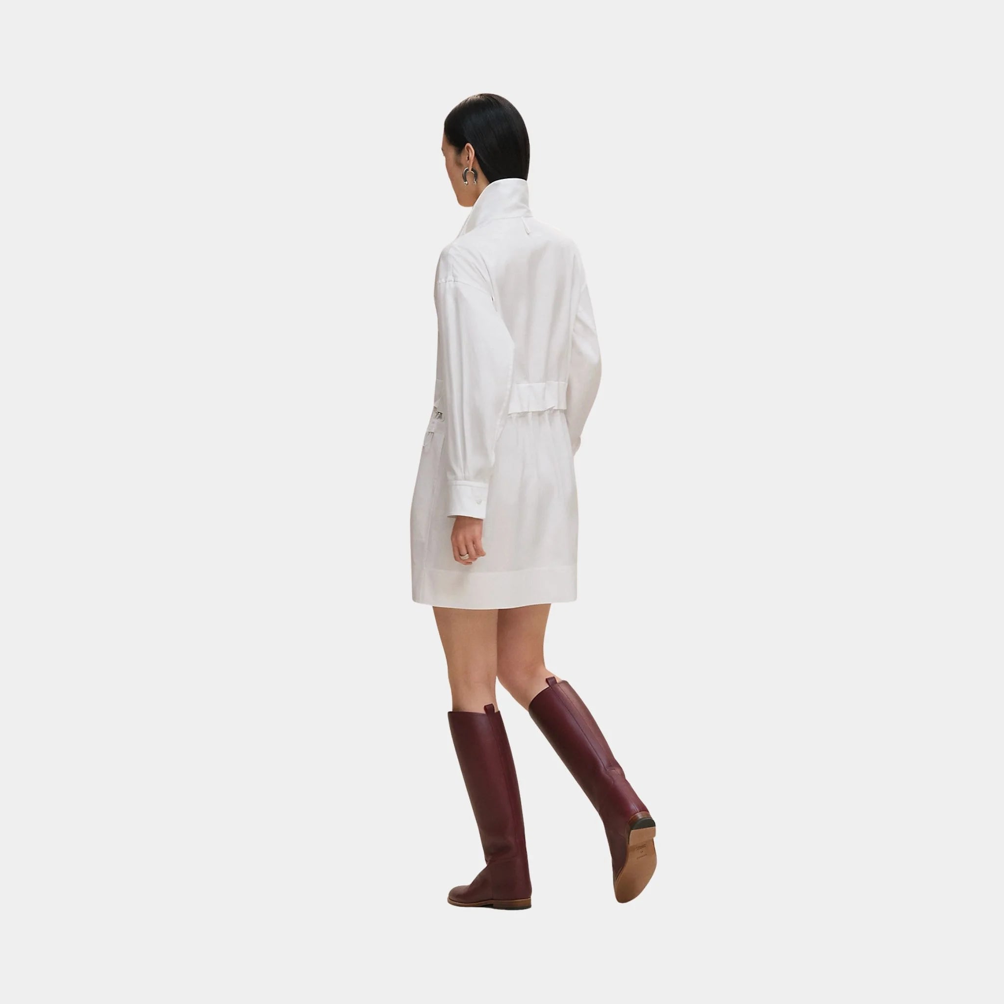 Short Polo Dress in Cotton Twill