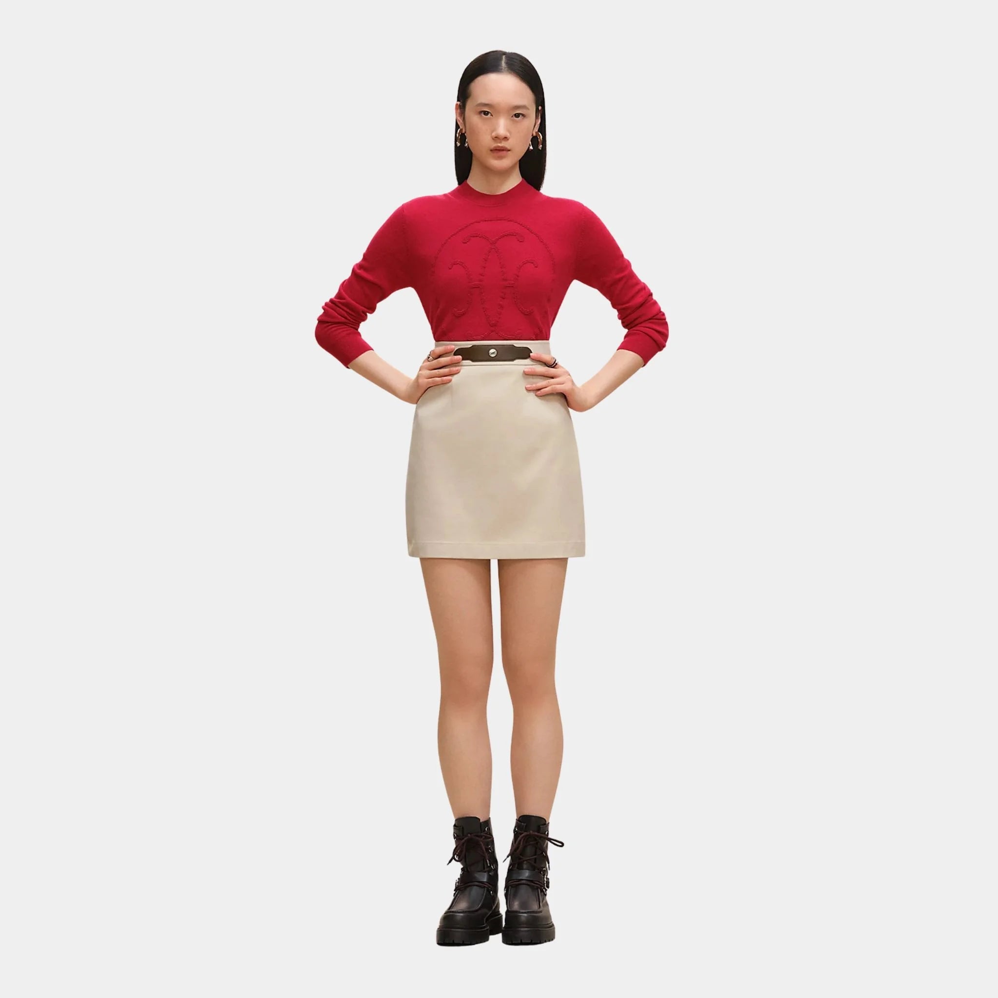 Skirt in Double Stretch Cotton Twill