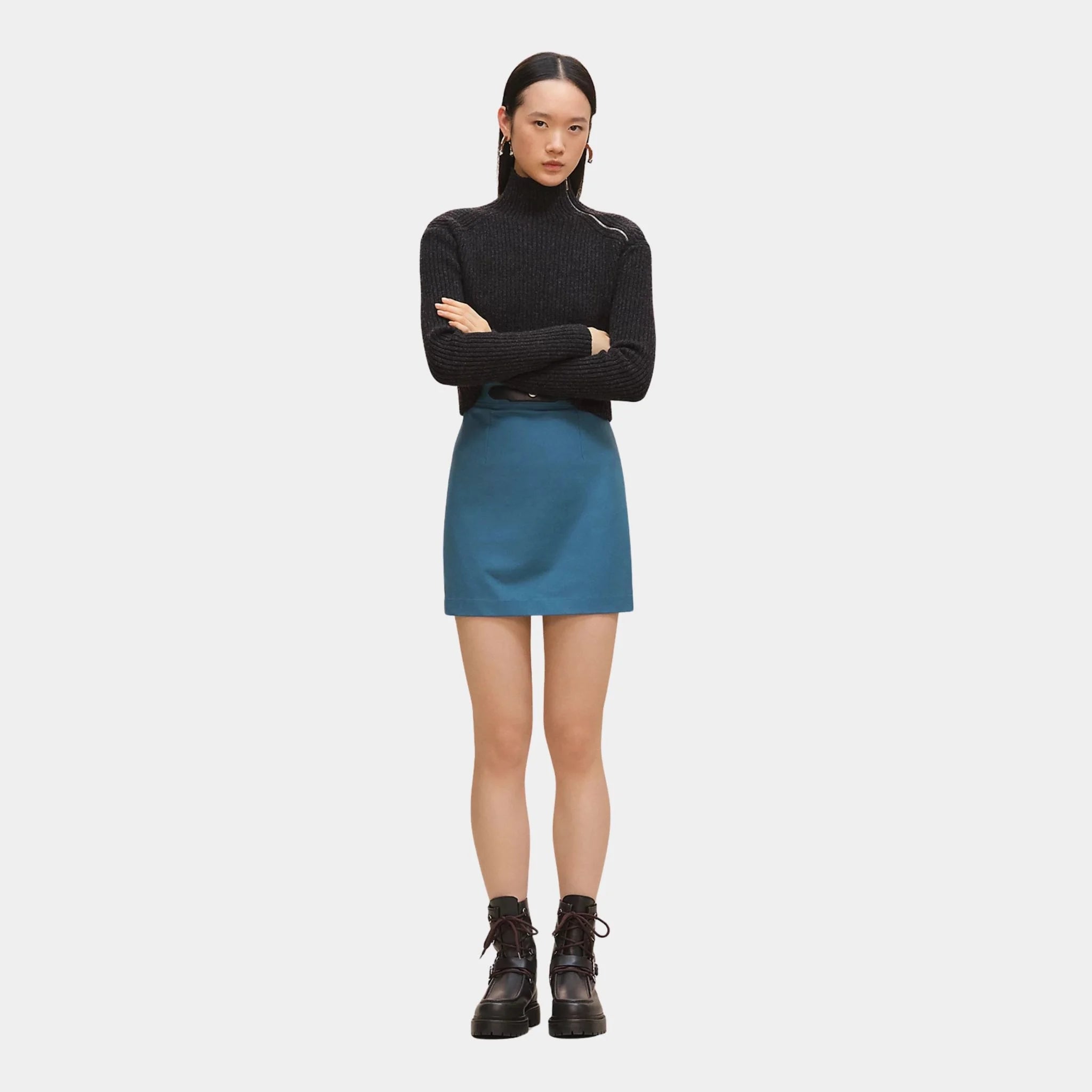 Skirt in Double Stretch Cotton Twill