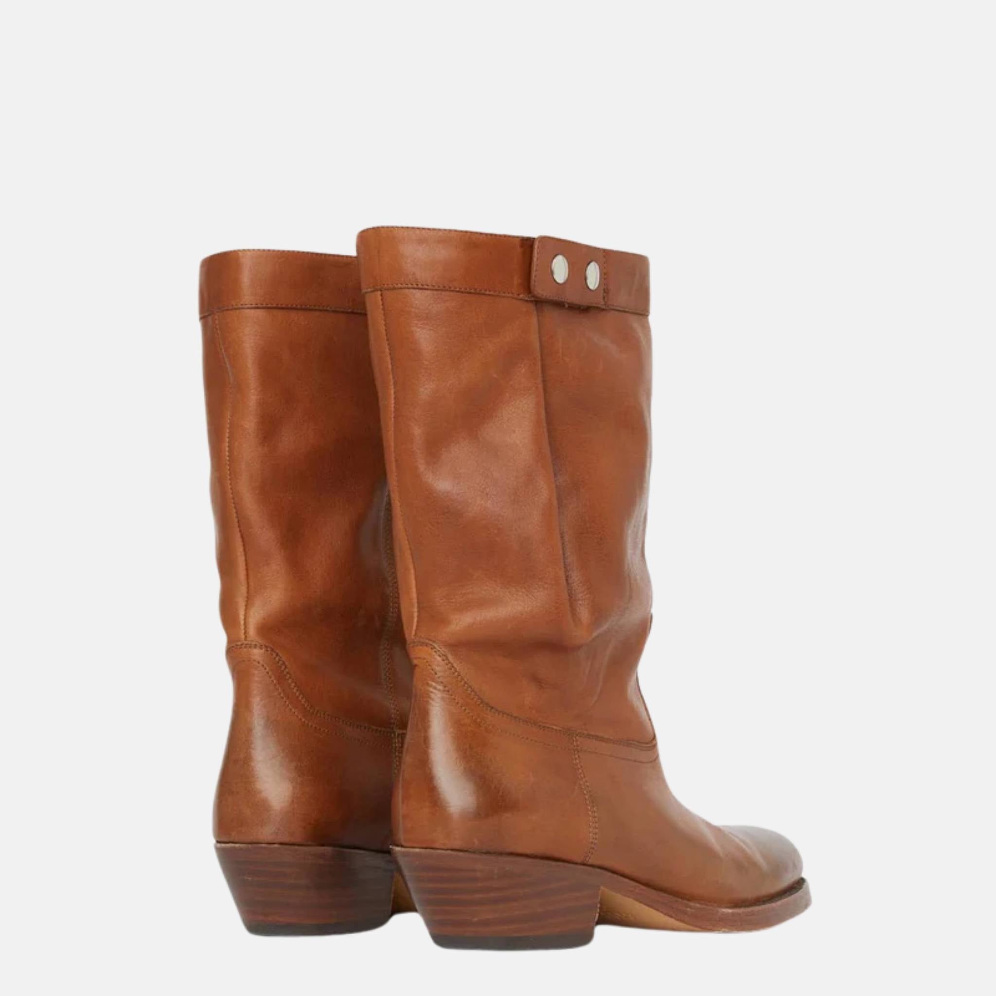 Ademe Biker Style Leather Boots