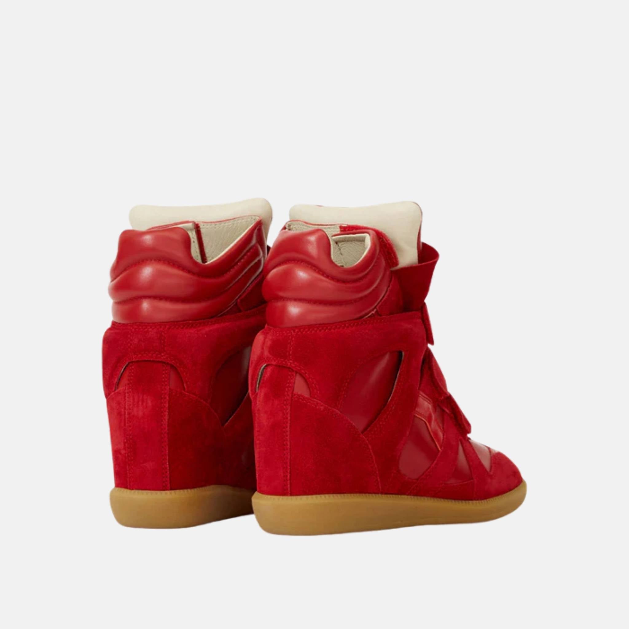 Bekett Wedge Sneakers In Suede Calfskin Leather