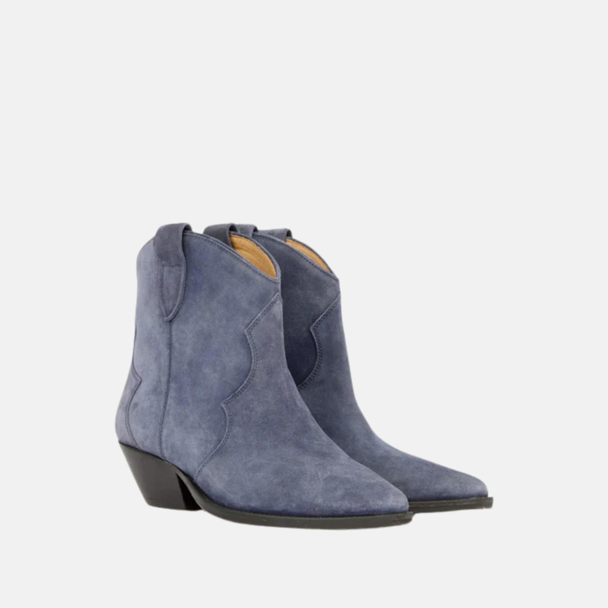 Dewina Cowboy Boots In Suede Calfskin Leather