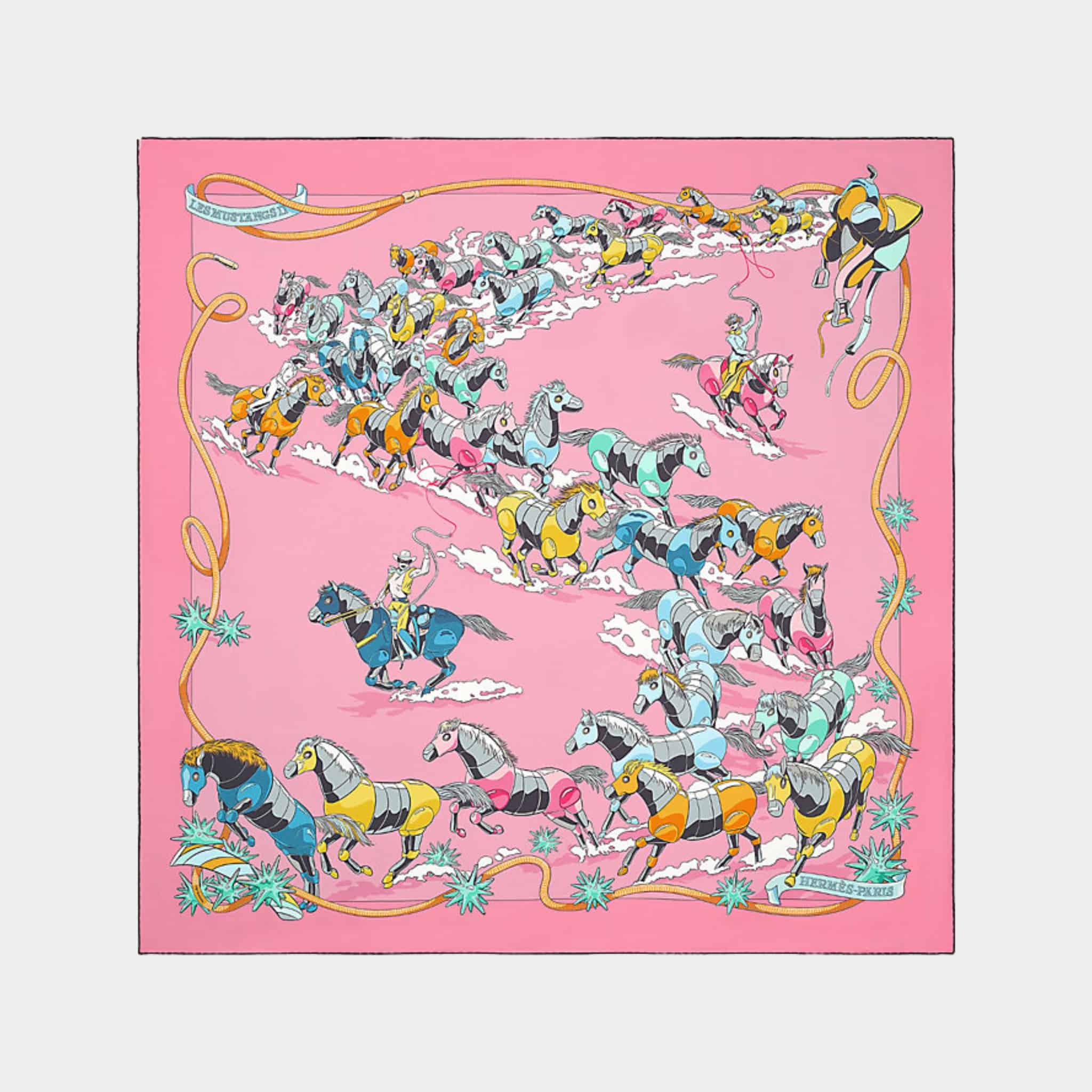Les Mustangs II Double Face Scarf 90