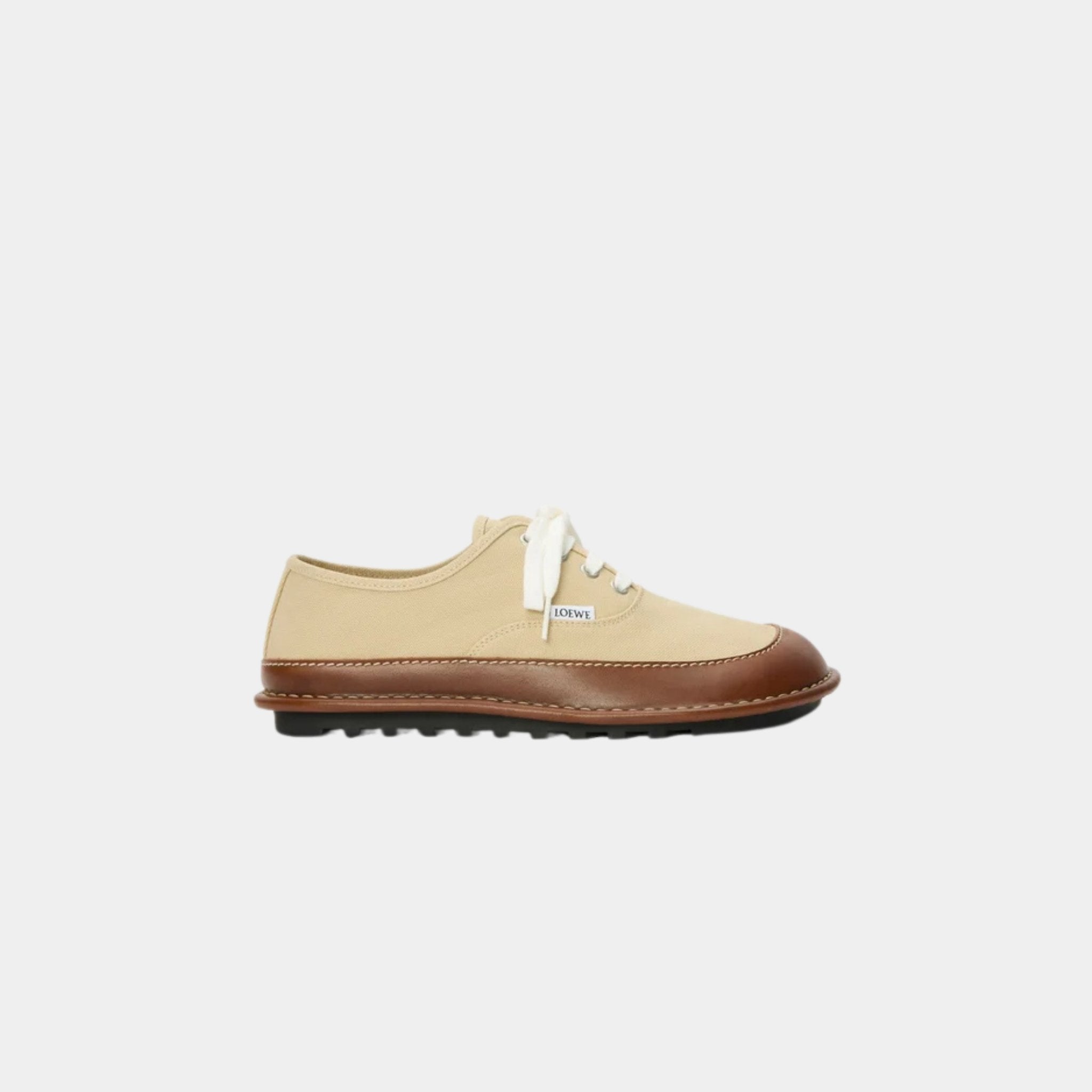 Bay Lace-Up In Canvas And Vegetable-Tanned Calfskin