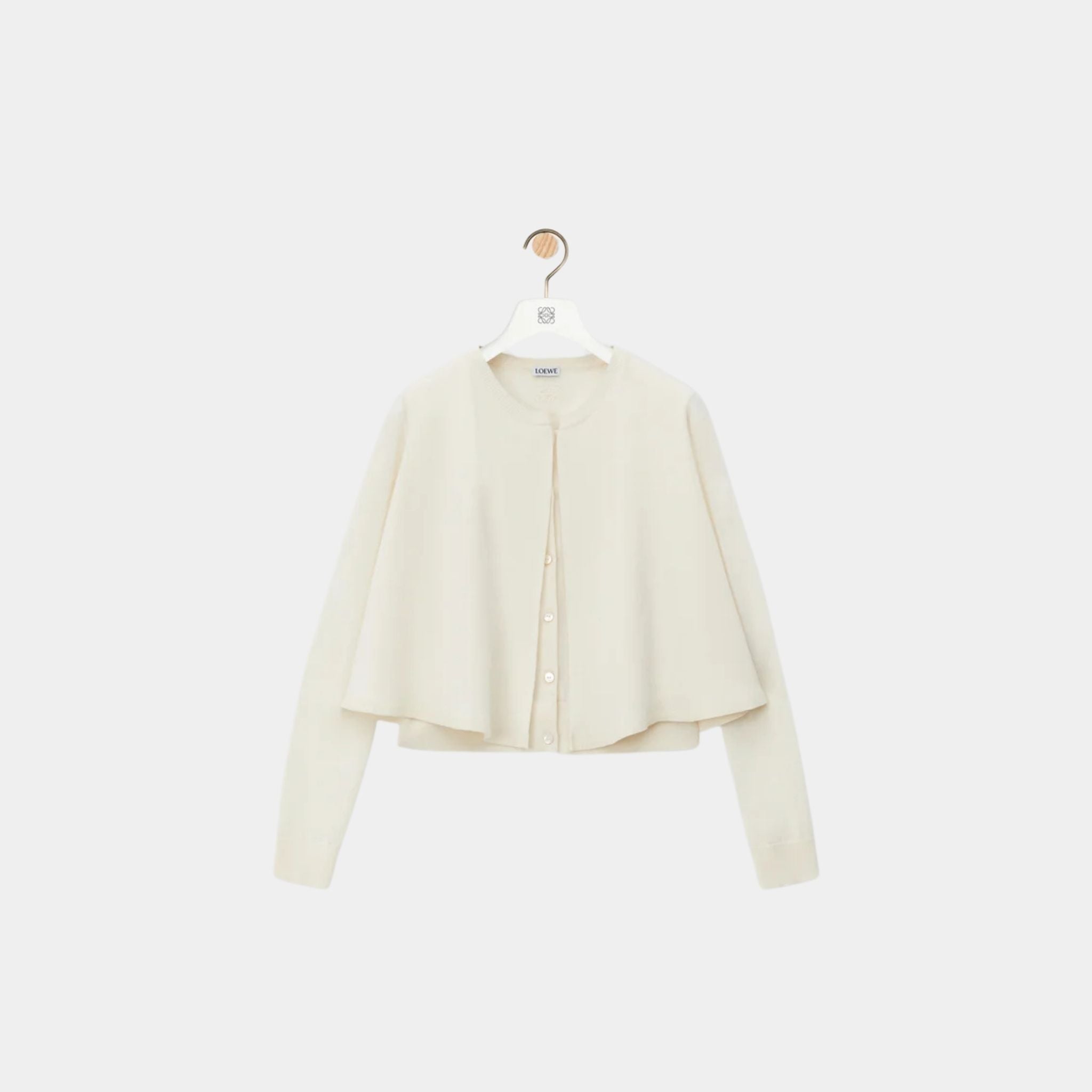 Cardigan in Wool Trapeze Silhouette