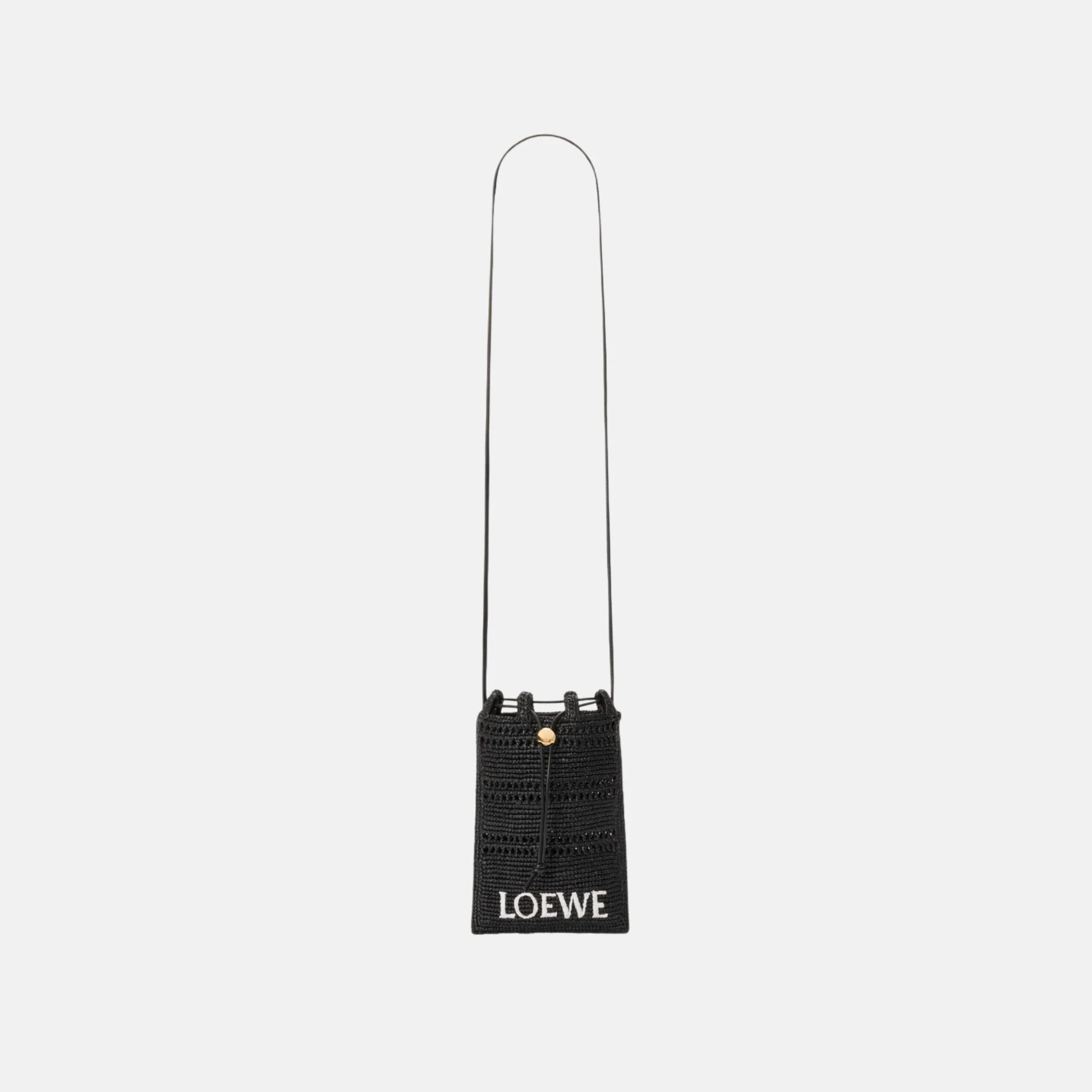 Drawstring Pocket in Raffia