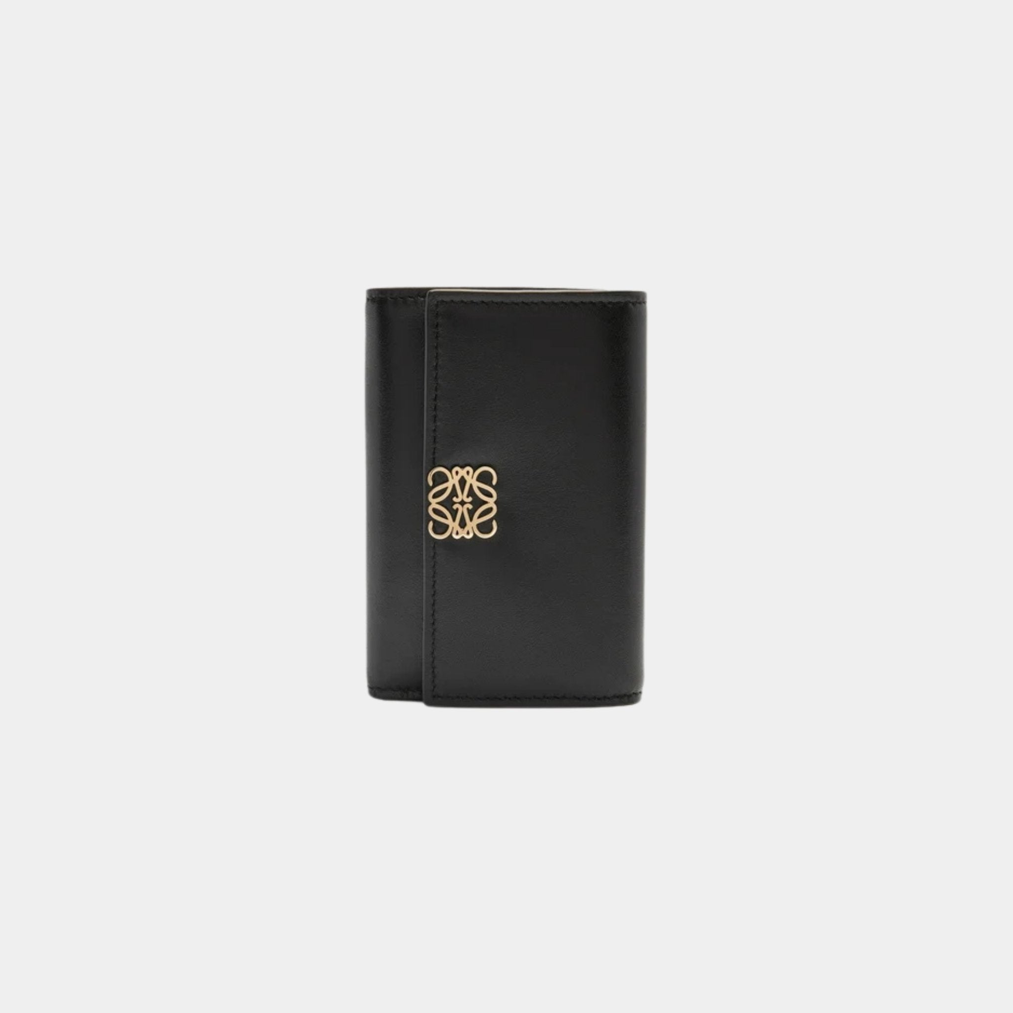 Puffer Anagram Small Vertical Wallet In Shiny Nappa Calfskin