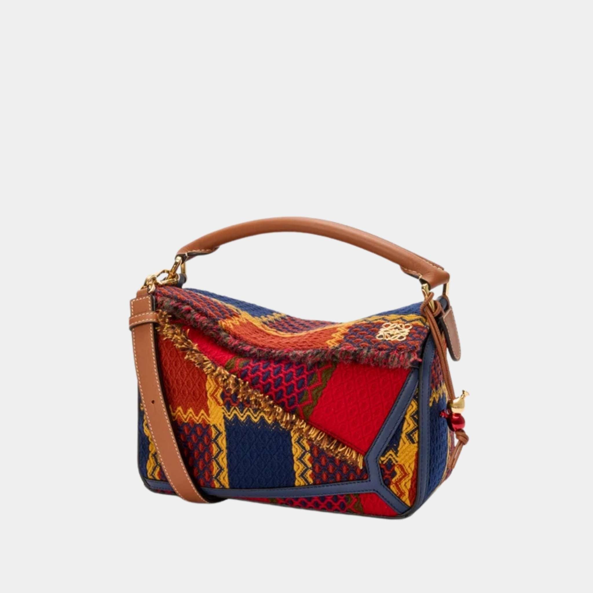 Puzzle 10 Tartan Re-edition Bag in Wool and Classic Calfskin