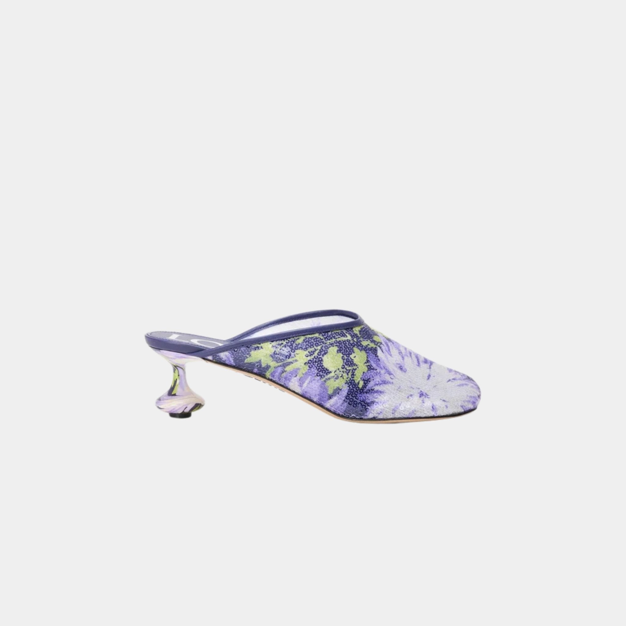 Toy Mule With Floral Print Sequins