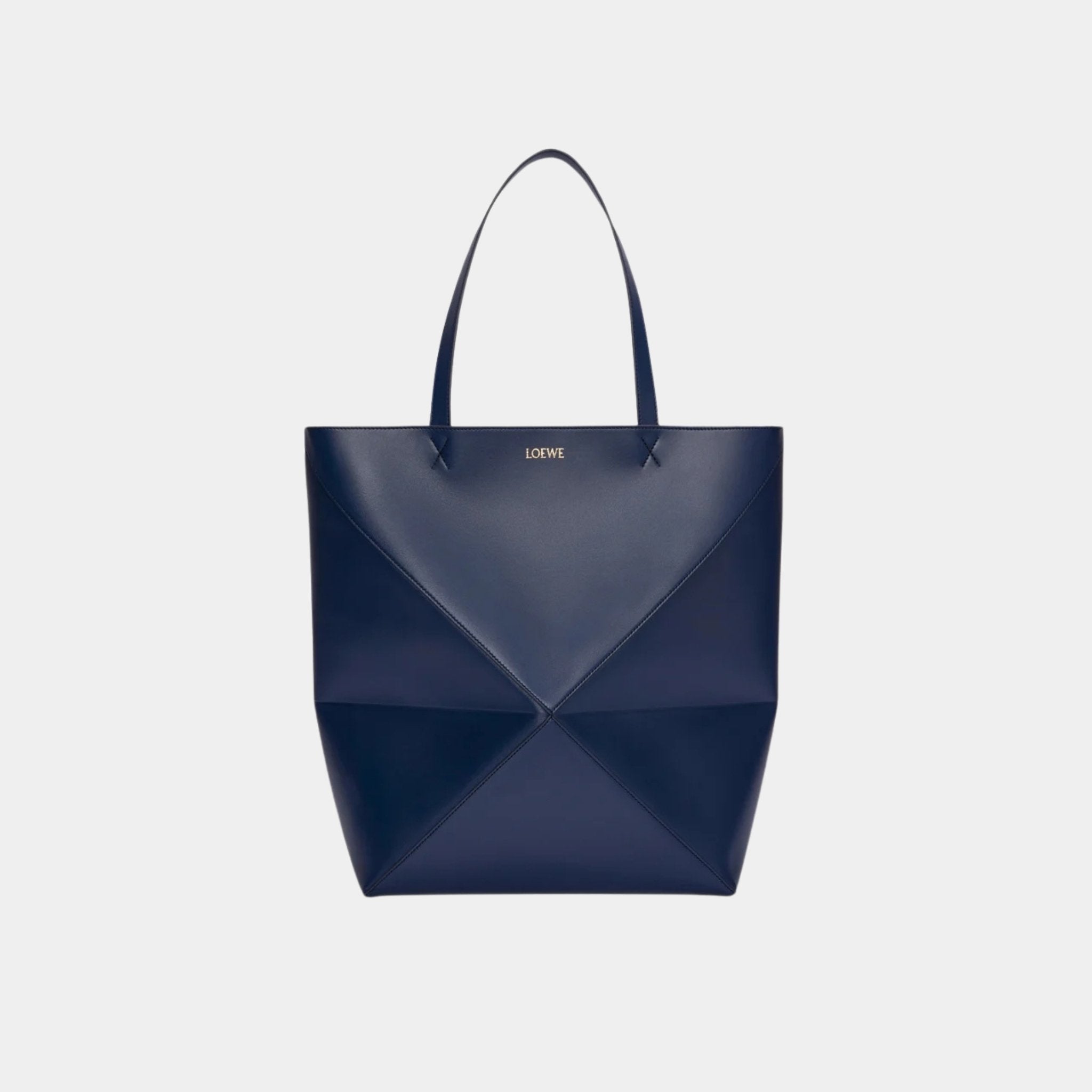 XL Puzzle Fold Tote Bag Shiny Calf Leather