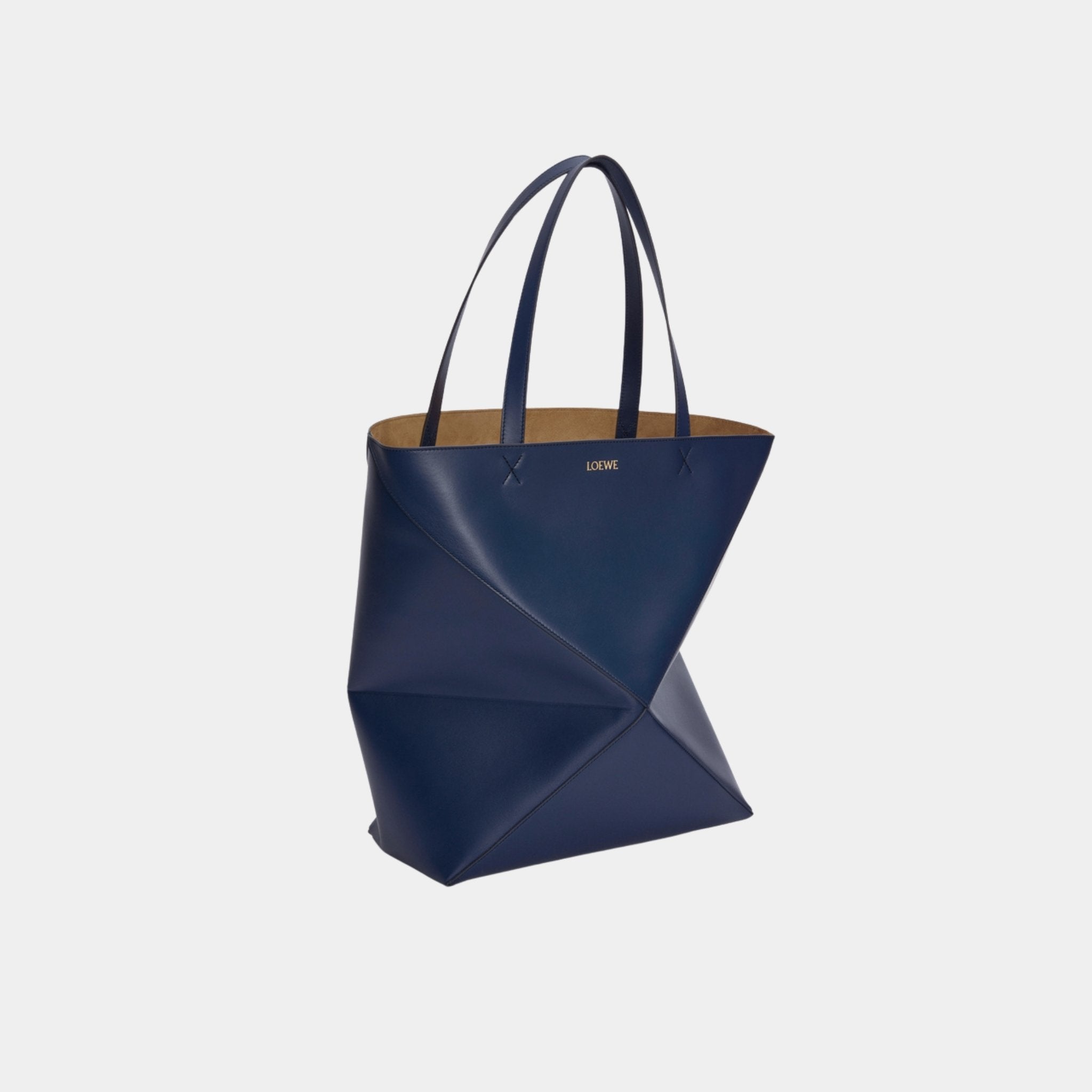 XL Puzzle Fold Tote Bag Shiny Calf Leather