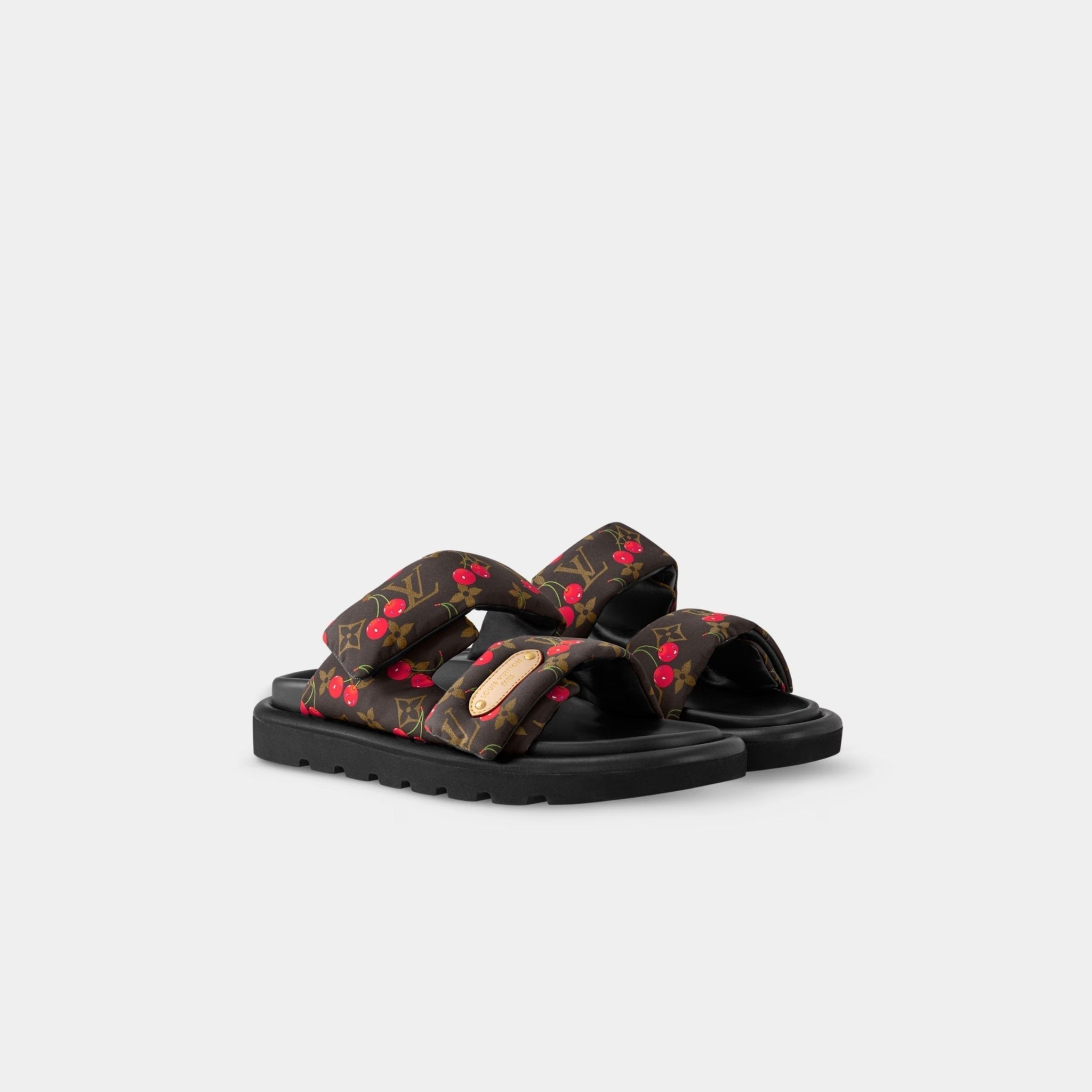 LV x TM Pool Pillow Comfort Flat Mule Cherry Print
