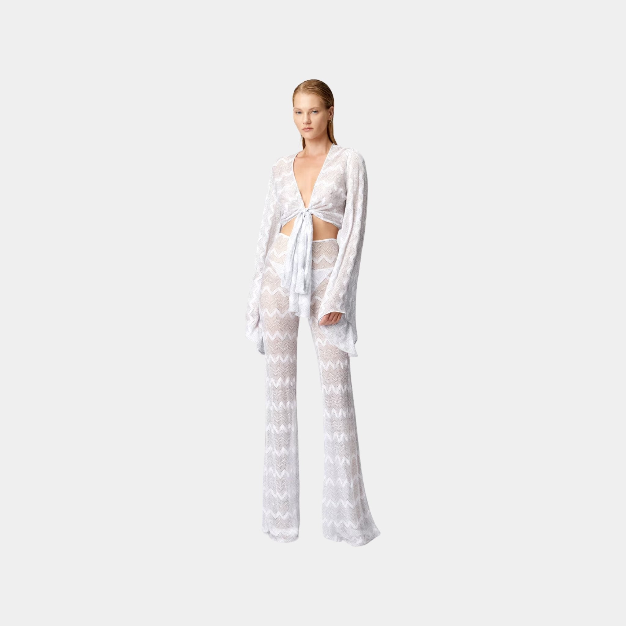 Crop Top In Zigzag Lame Viscose