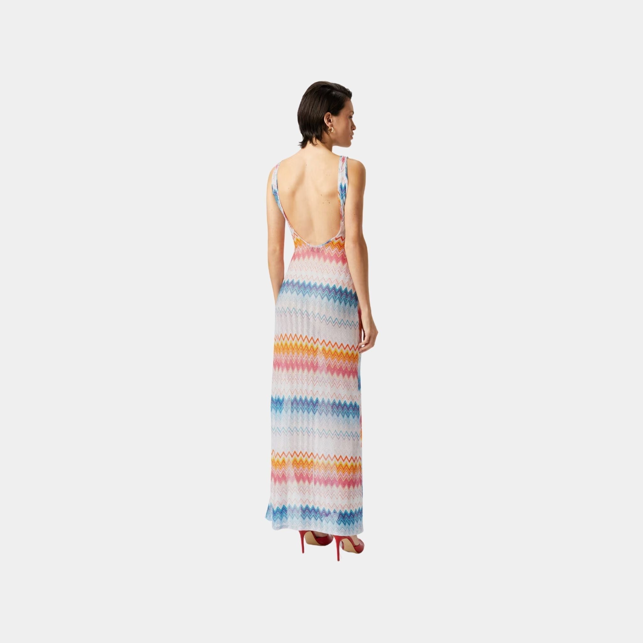 Long Cover Up In Viscose Zigzag Lame