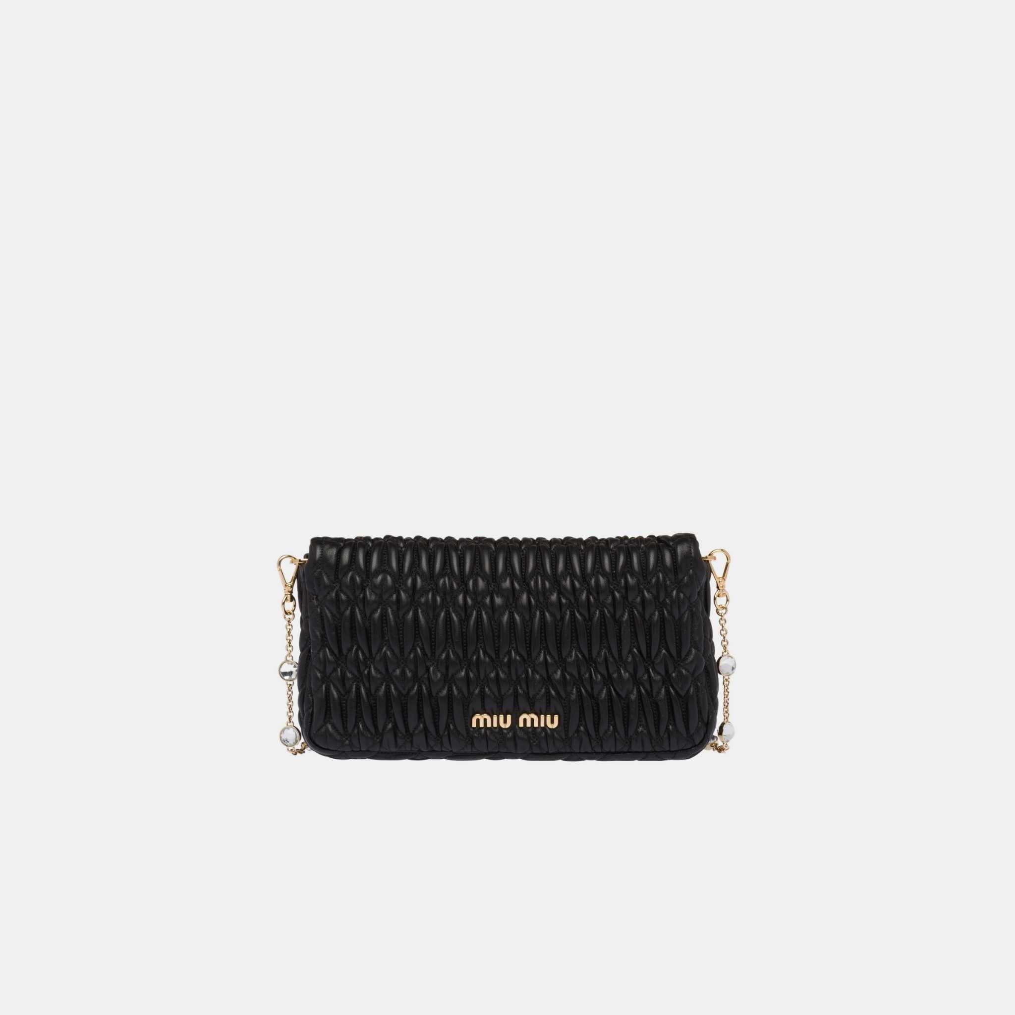 Crystal Cloqué Nappa Leather Bag
