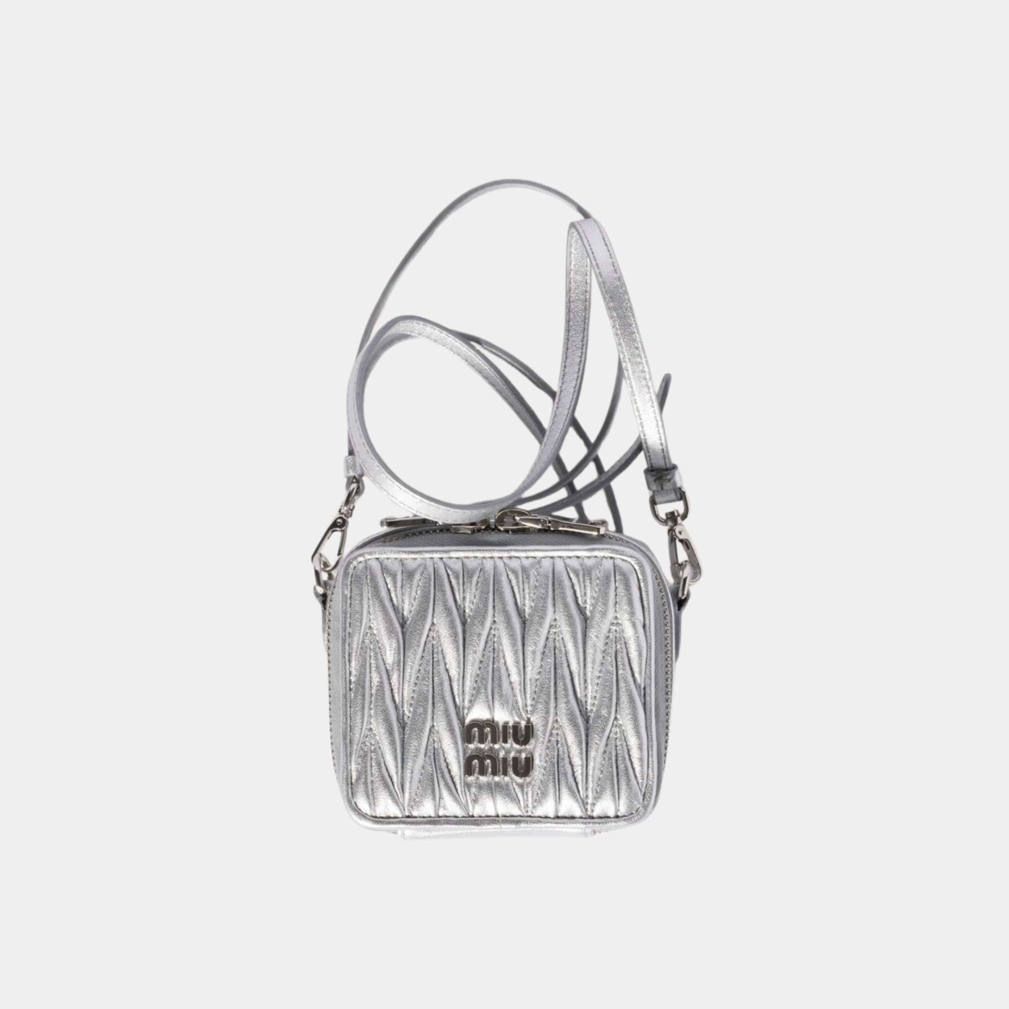 Matelasse Nappa Leather Mini Square Pouch