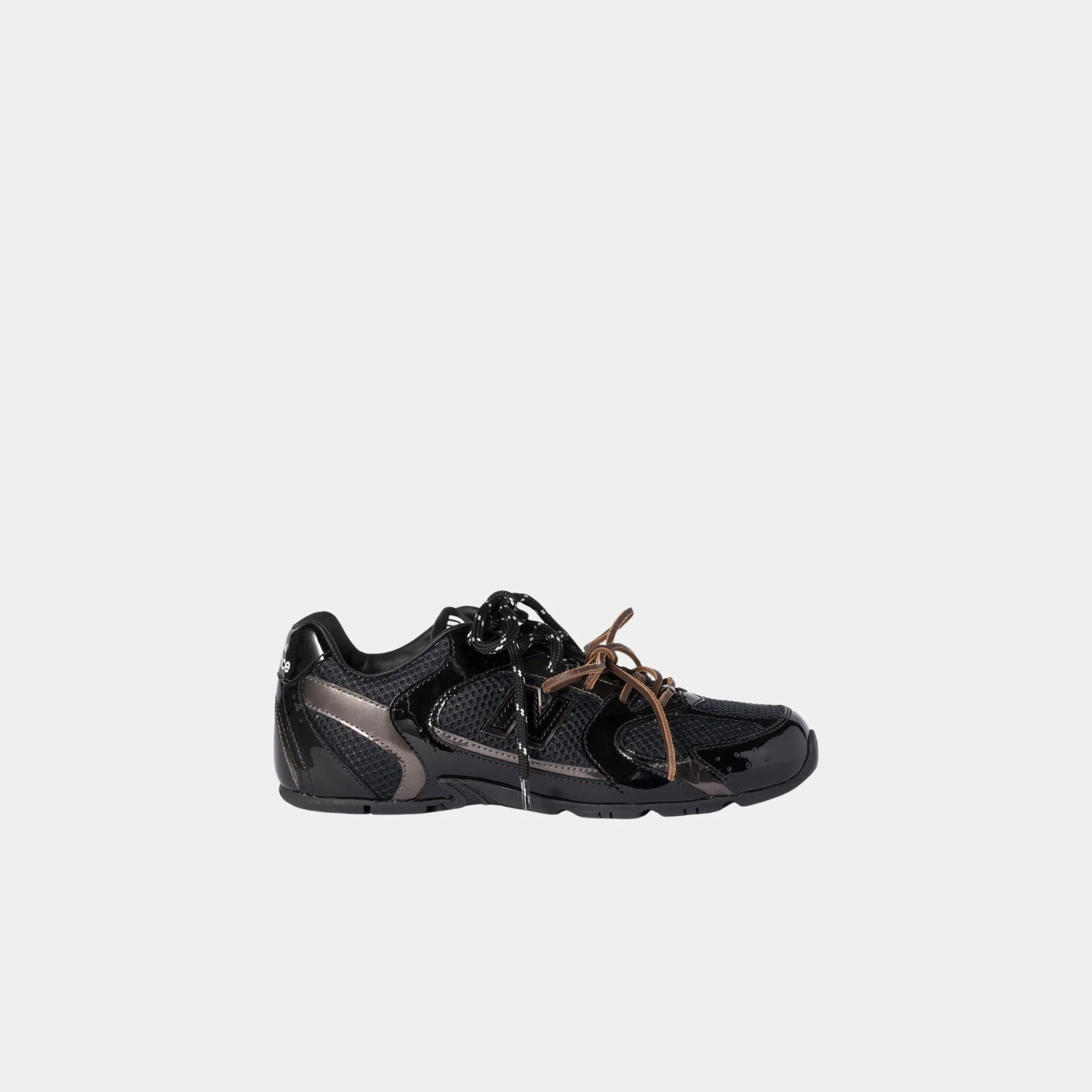 New Balance X Miu Miu 530 SL Patent Leather and Mesh Sneakers