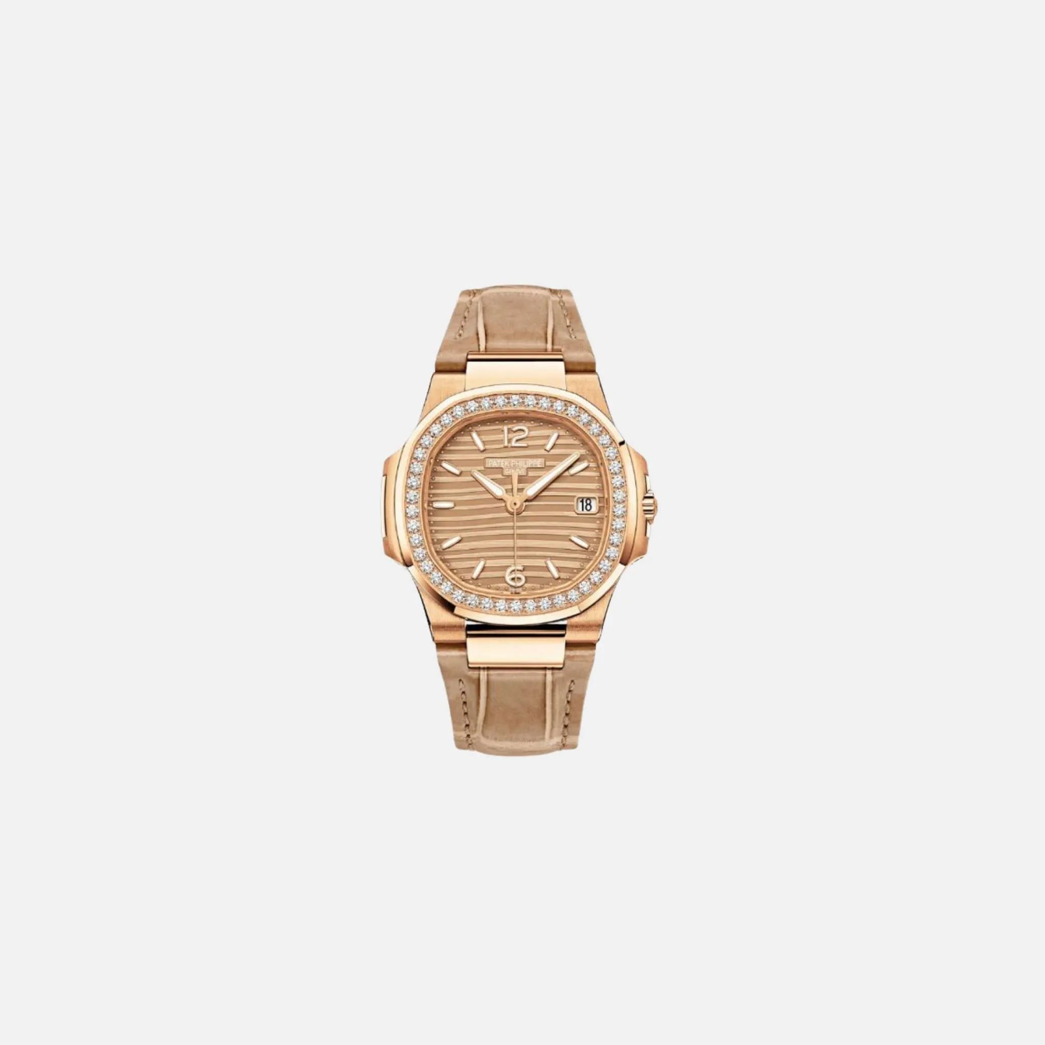 Nautilus Rose Gold - Diamond / Leather 7010R-011