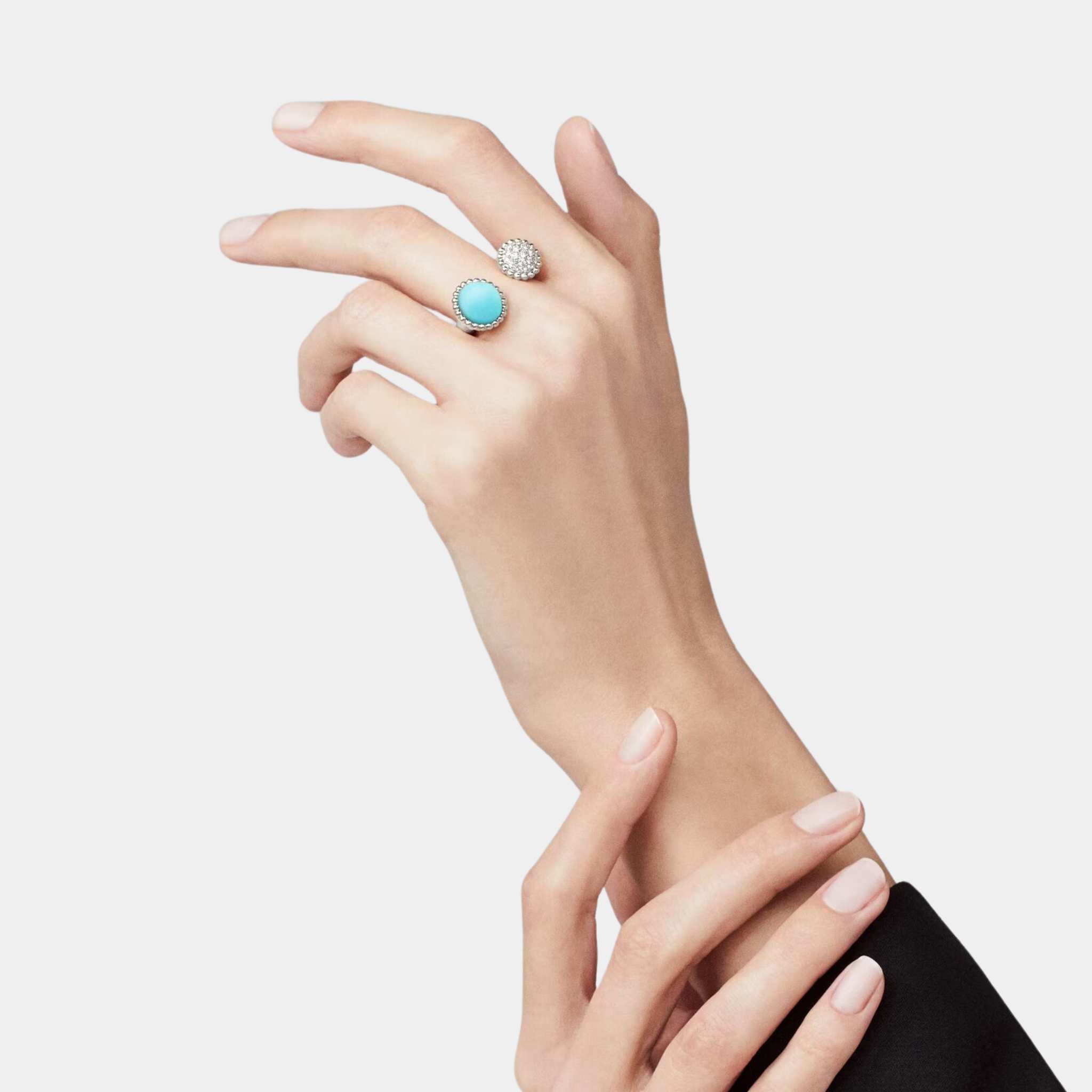 Perlée Couleurs Ring in Yellow Gold Diamond & Turquoise