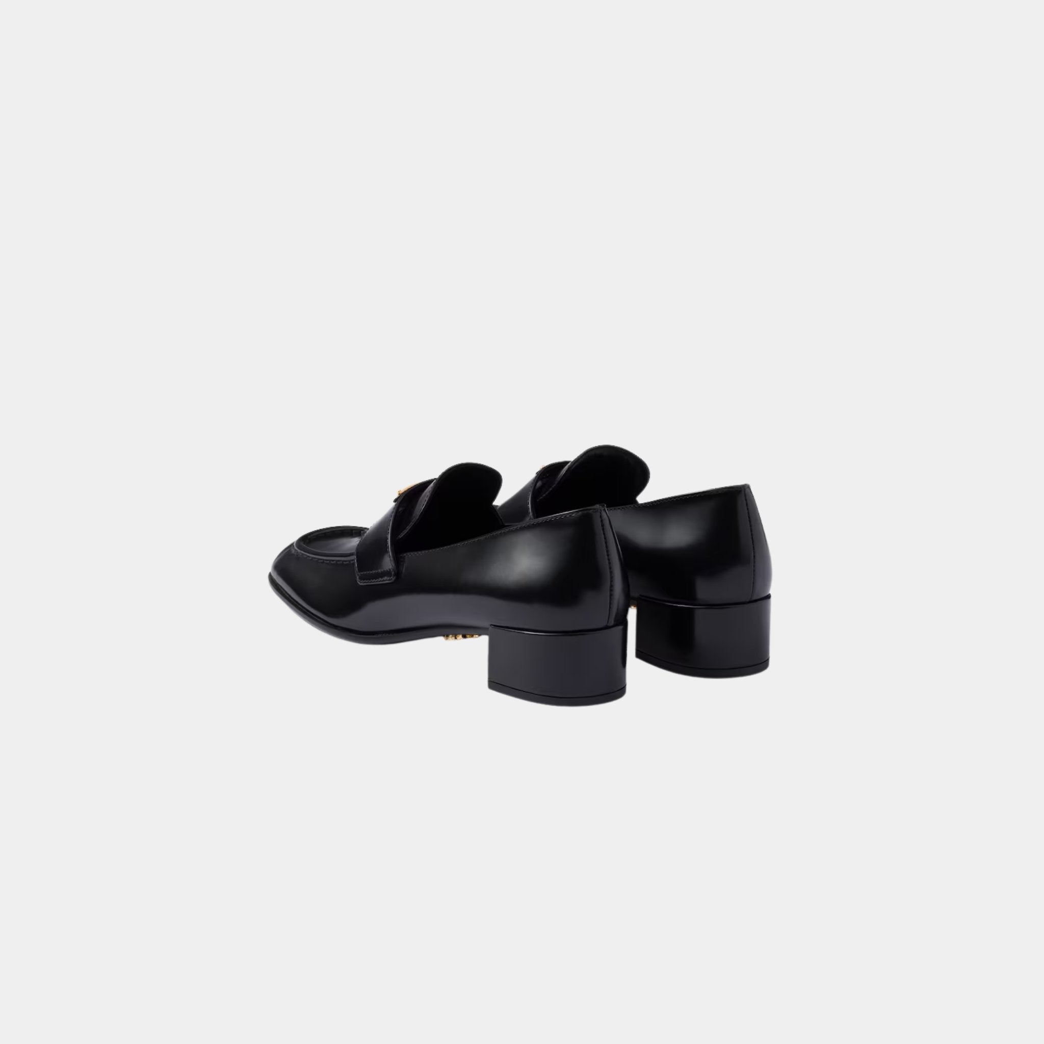 Brushed Leather Heeled Loafers