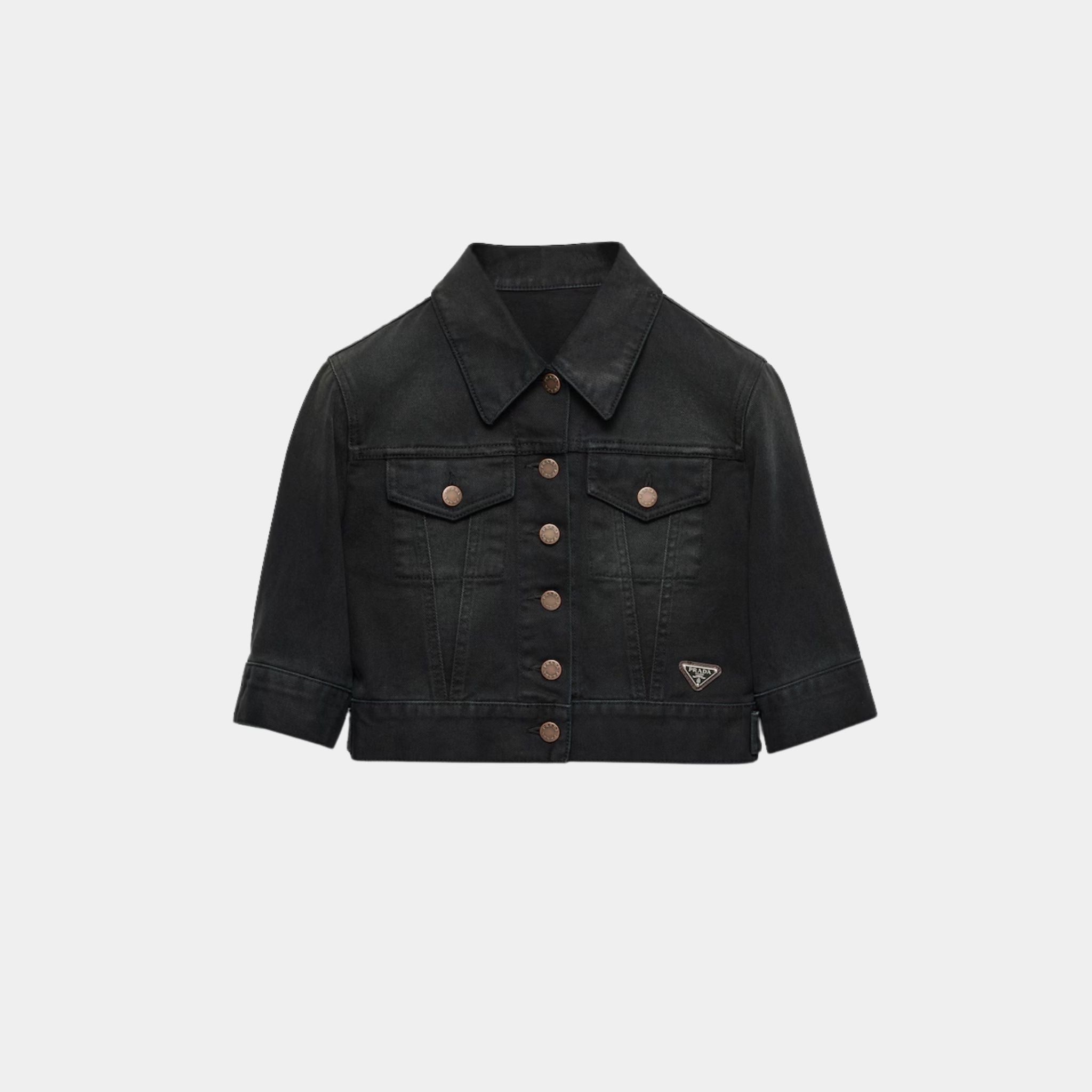 Cropped Denim Blouson Jacket