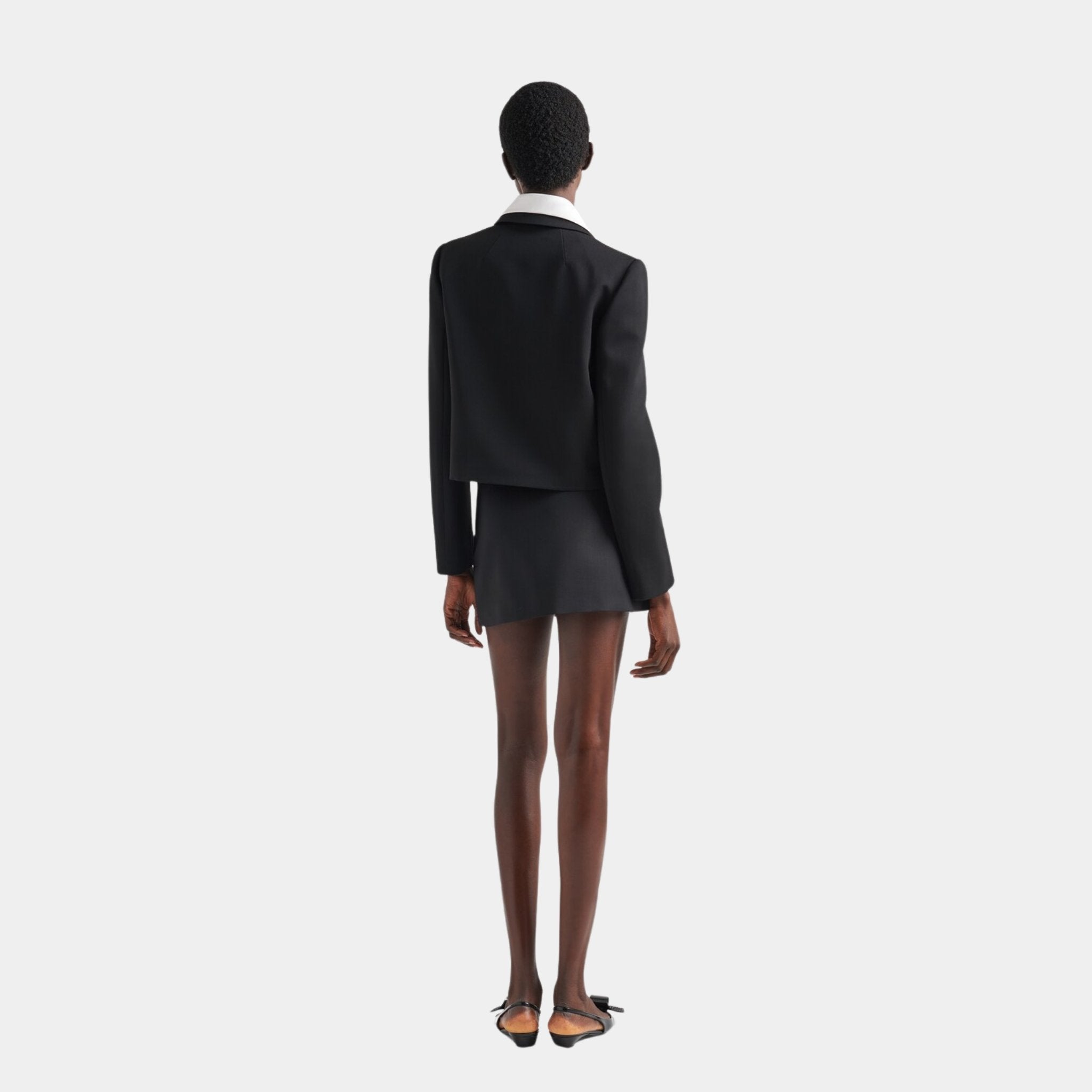 Single-breasted Wool and Satin Jacket