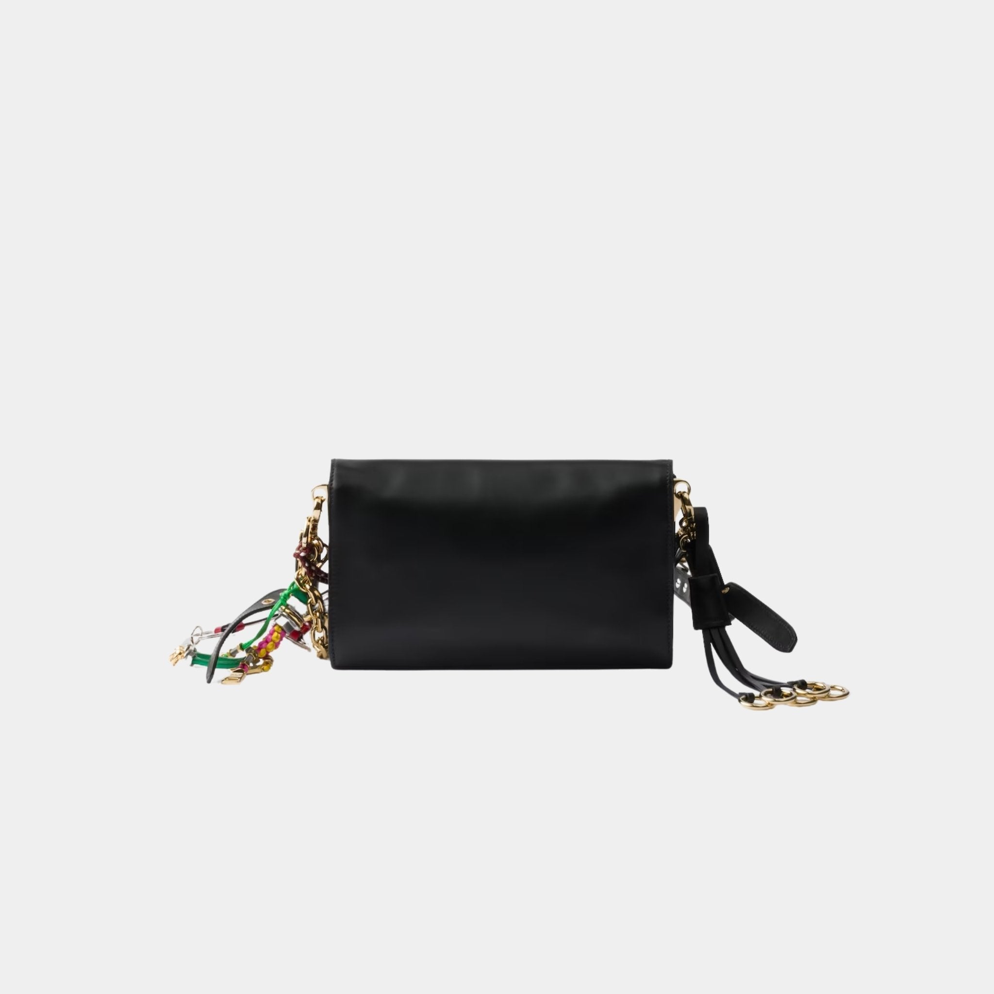 Small Soft Sound Leather Shoulder Bag With Charms