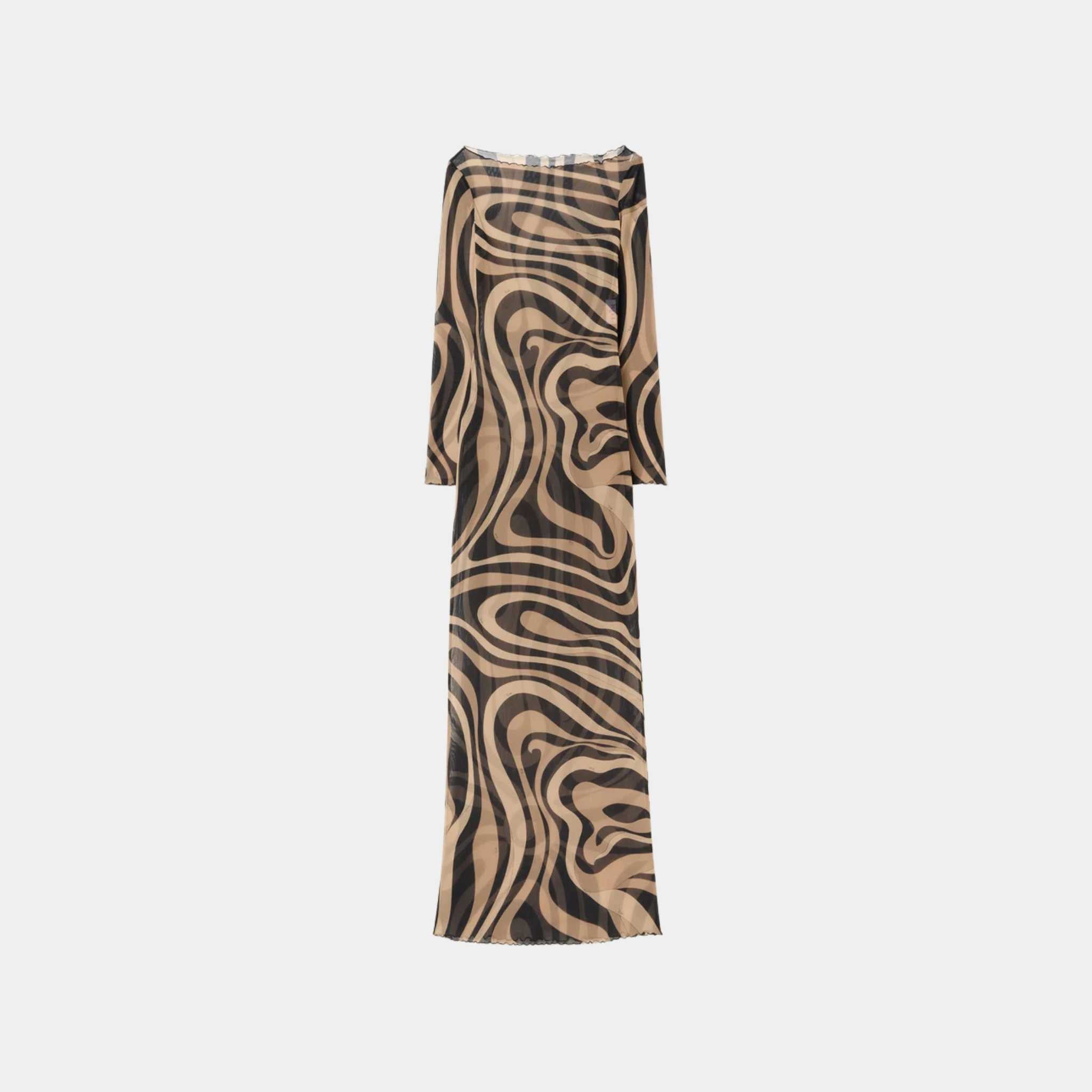 Marmo Print Tulle Dress