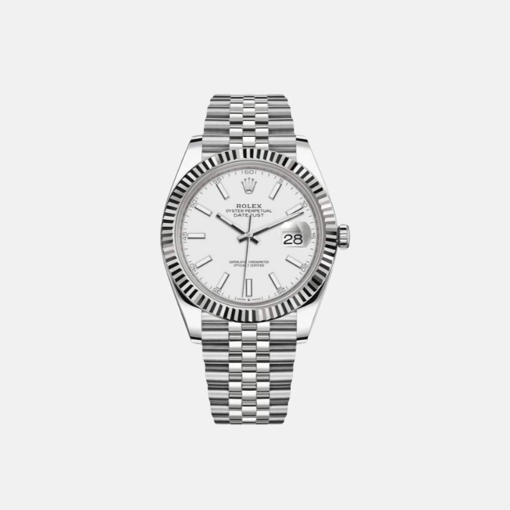 Datejust 41 126334-0010 White Index Dial Oyster Bracelet