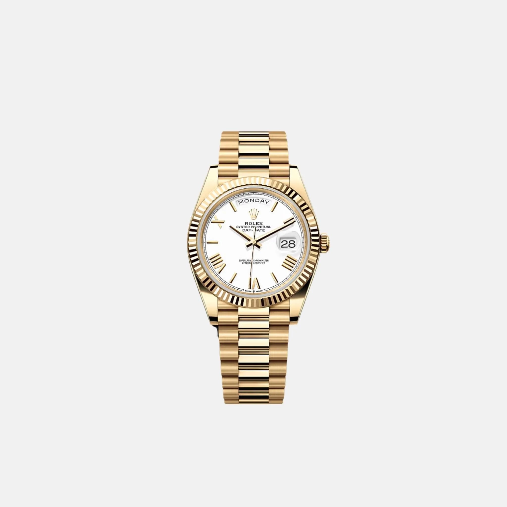 Day-Date 40 228238-0042 Yellow Gold White Dial