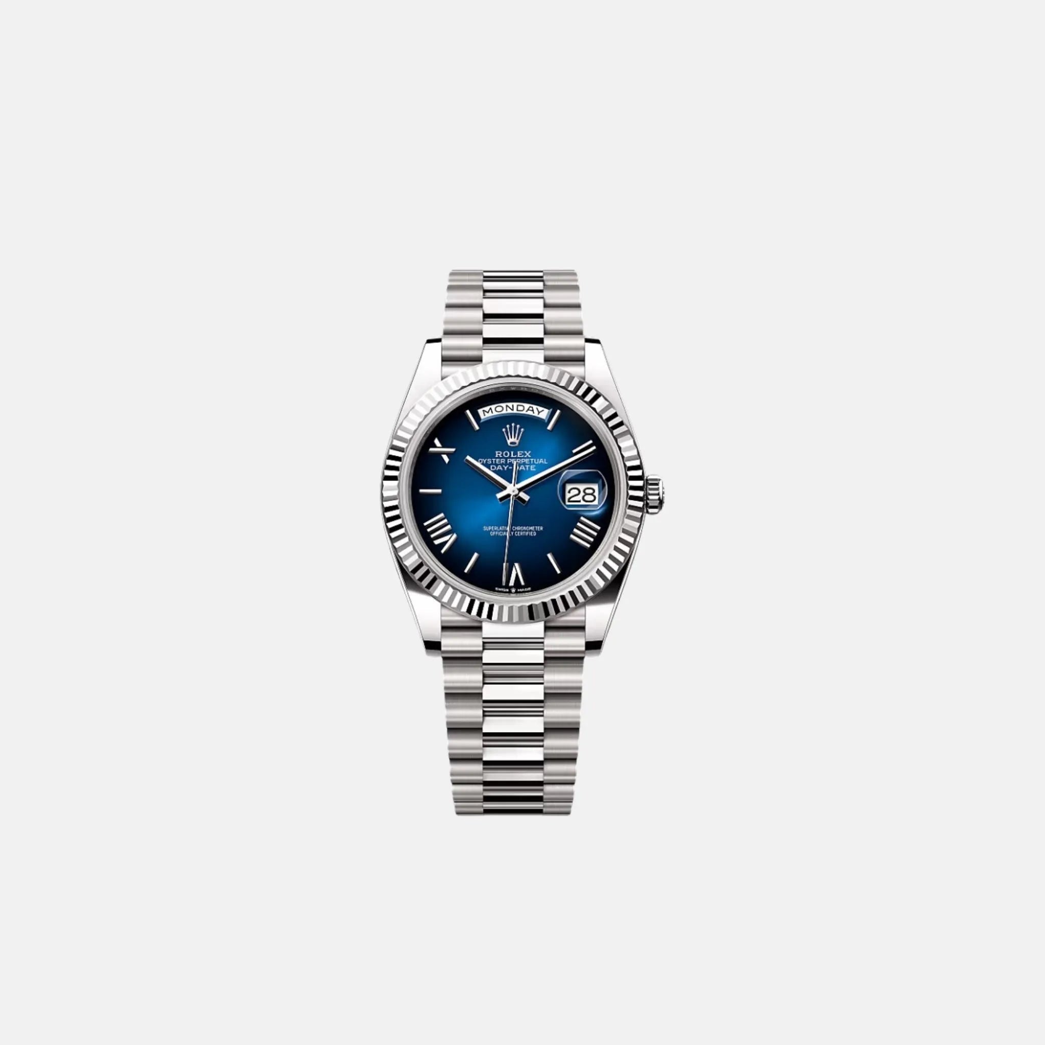 Day-Date 40 228239-0076 Blue Ombre Dial White Gold