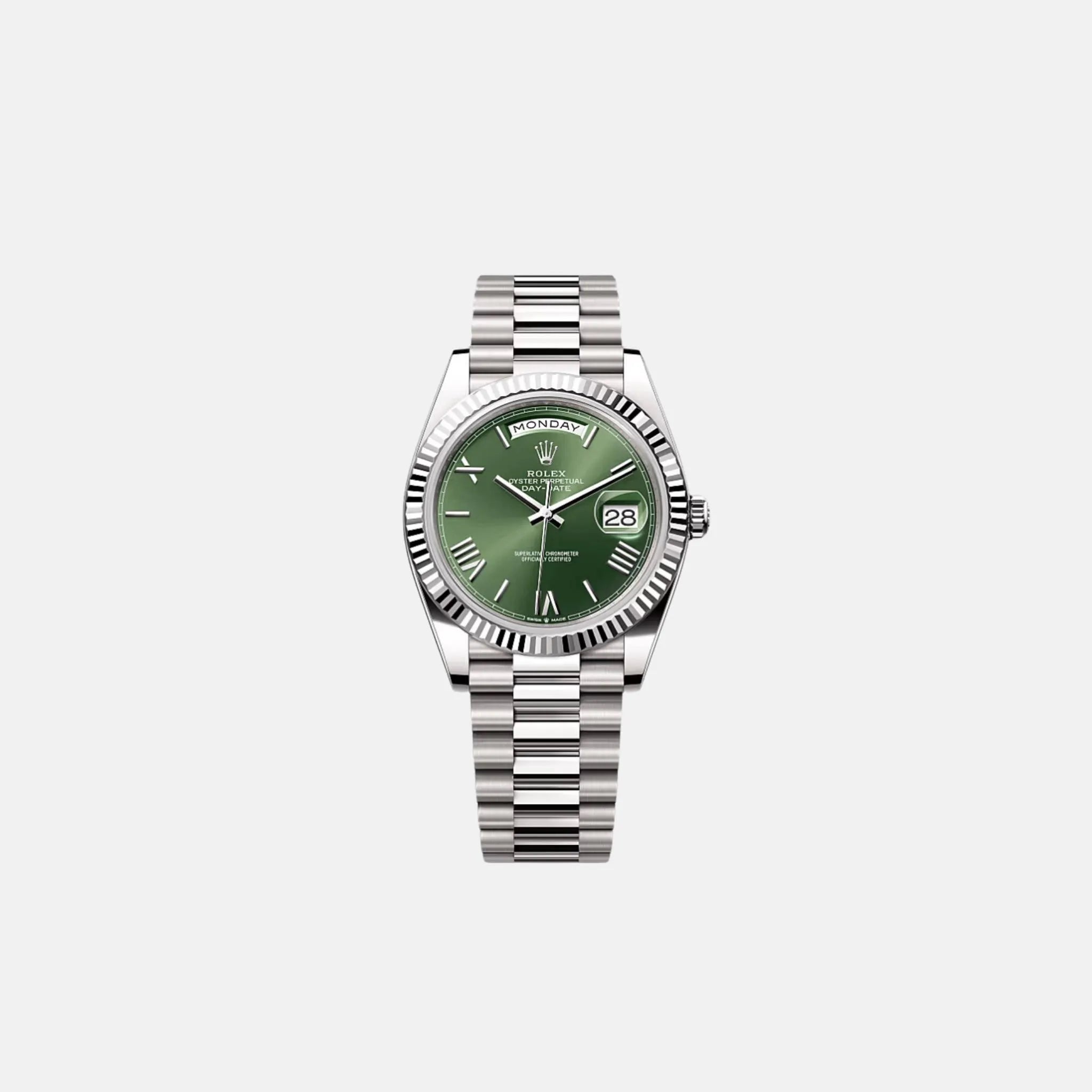 Day-Date 40 228239 ORGP Olive Green Roman Dial White Gold
