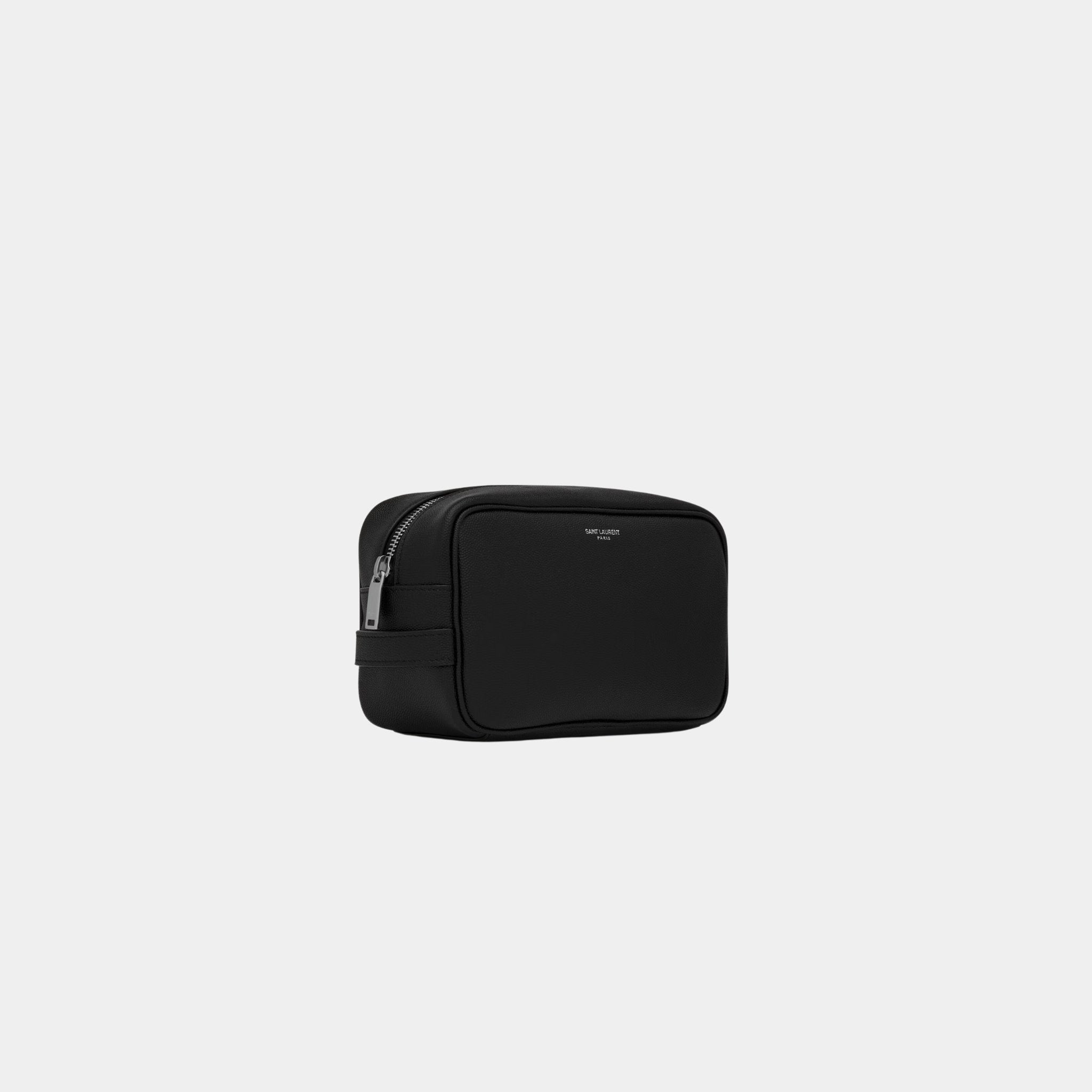 Saint Laurent Paris Small Grooming Case Grain De Poudre Leather