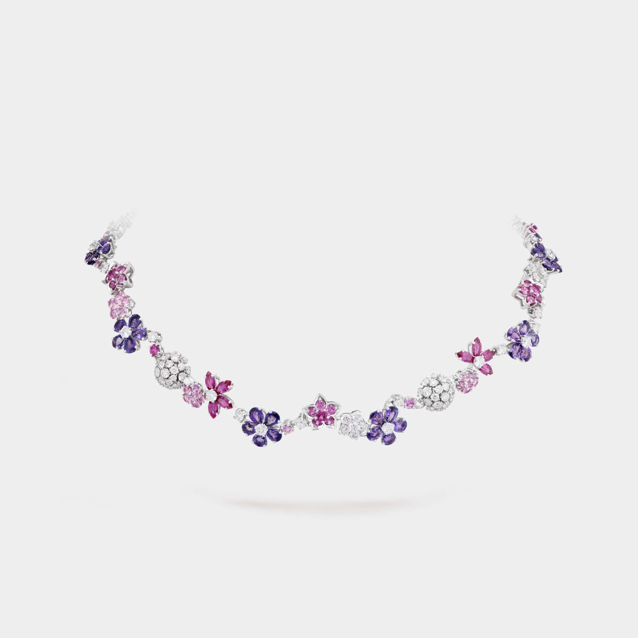 Folie des Prés Necklace in White Gold & Purple Sapphire