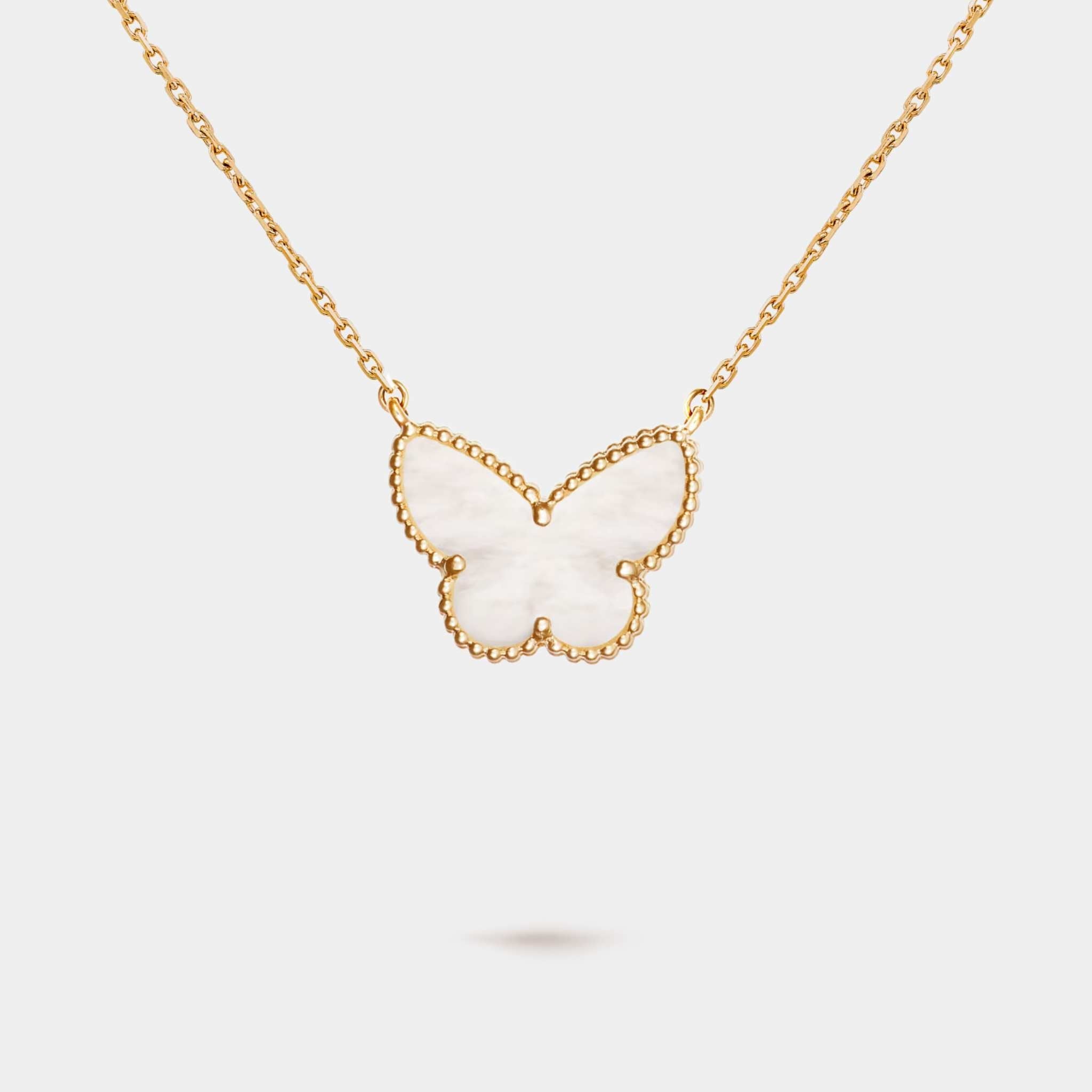 Lucky Alhambra Butterfly Pendant Yellow Gold & MOP