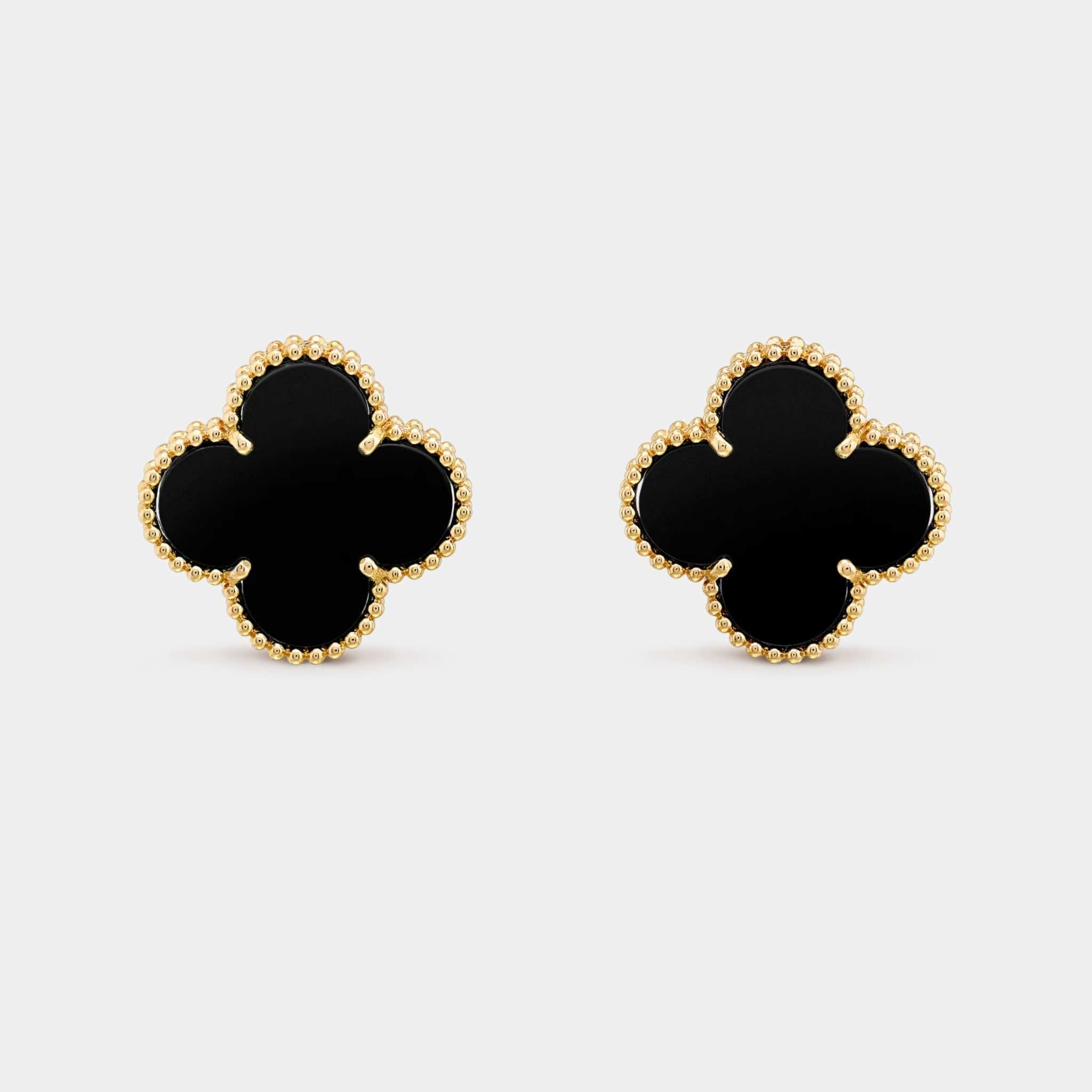 Magic Alhambra Earrings Yellow Gold Onyx