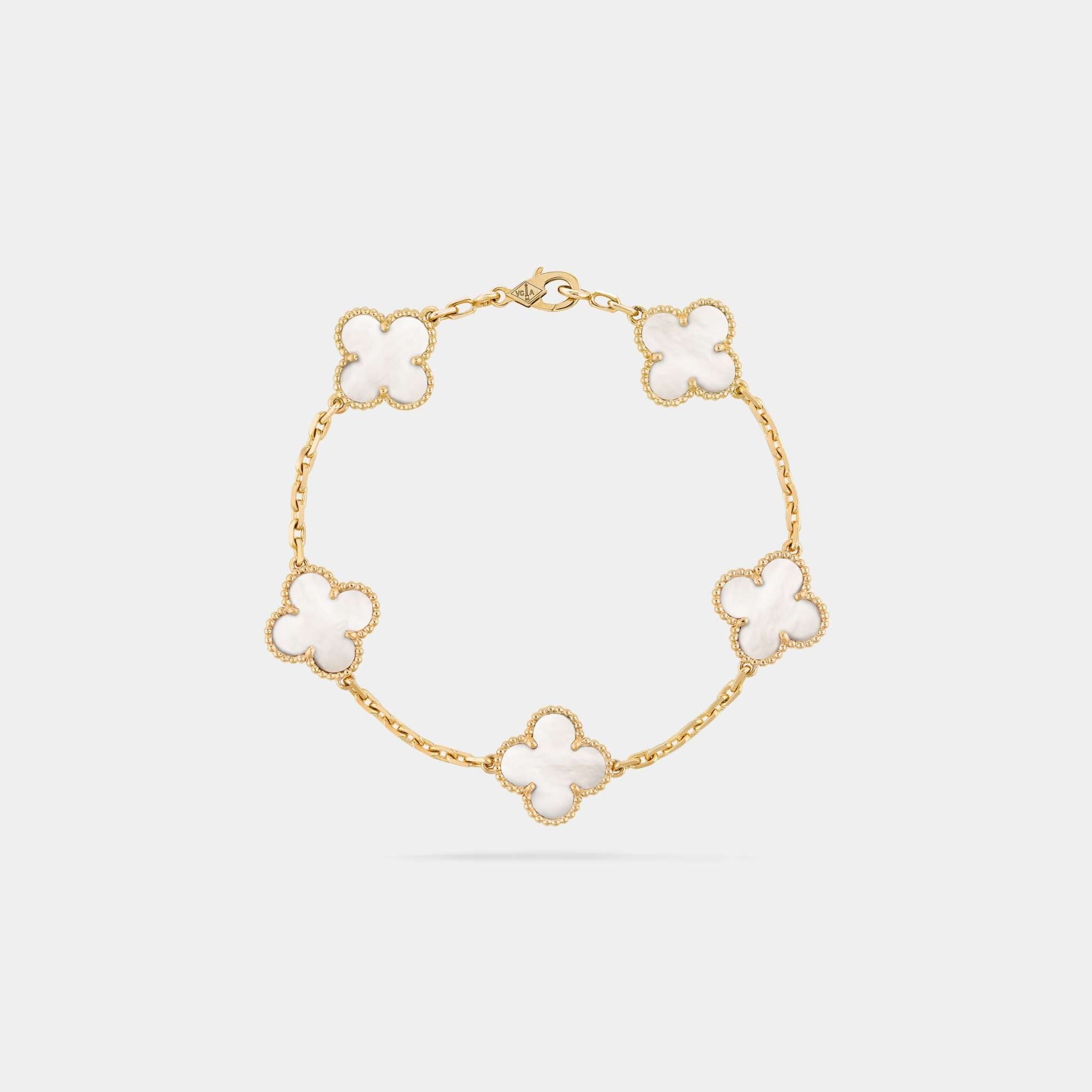 Alhambra Vintage Gold Motifs Bracelet Mother Of Pearl