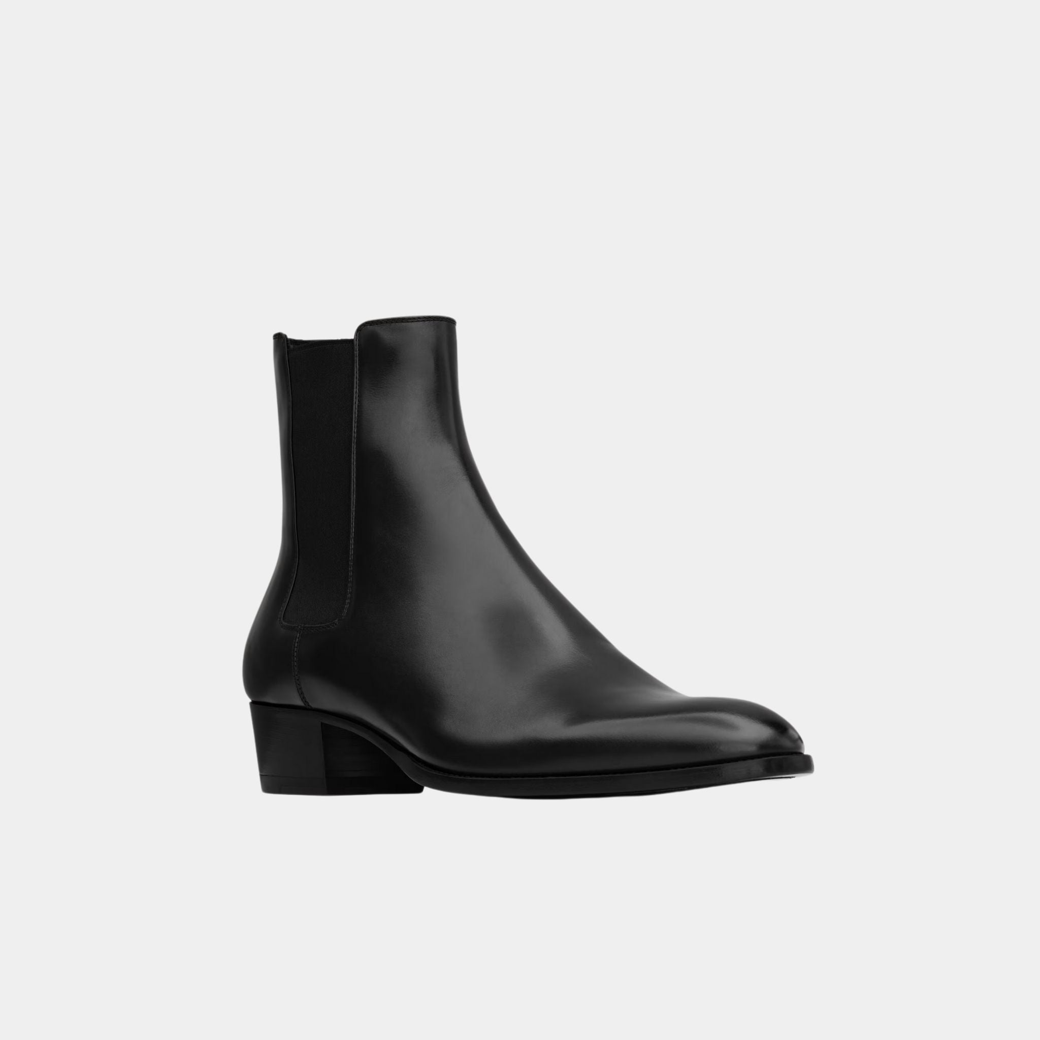 Wyatt Chelsea Boots in Black Smooth Leather