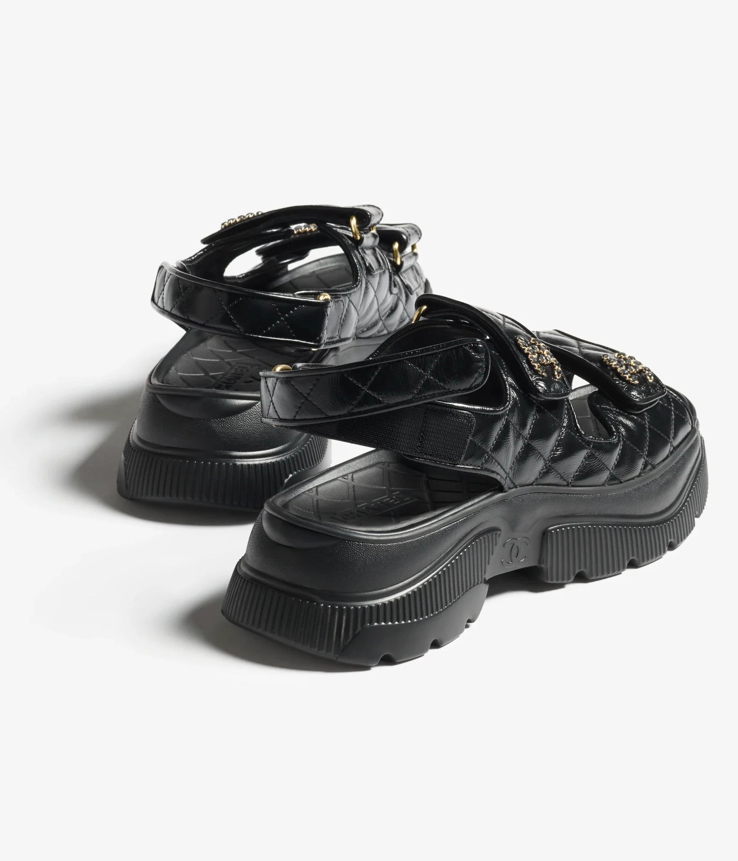 Chanel SANDALS Shiny Calfskin  Black
