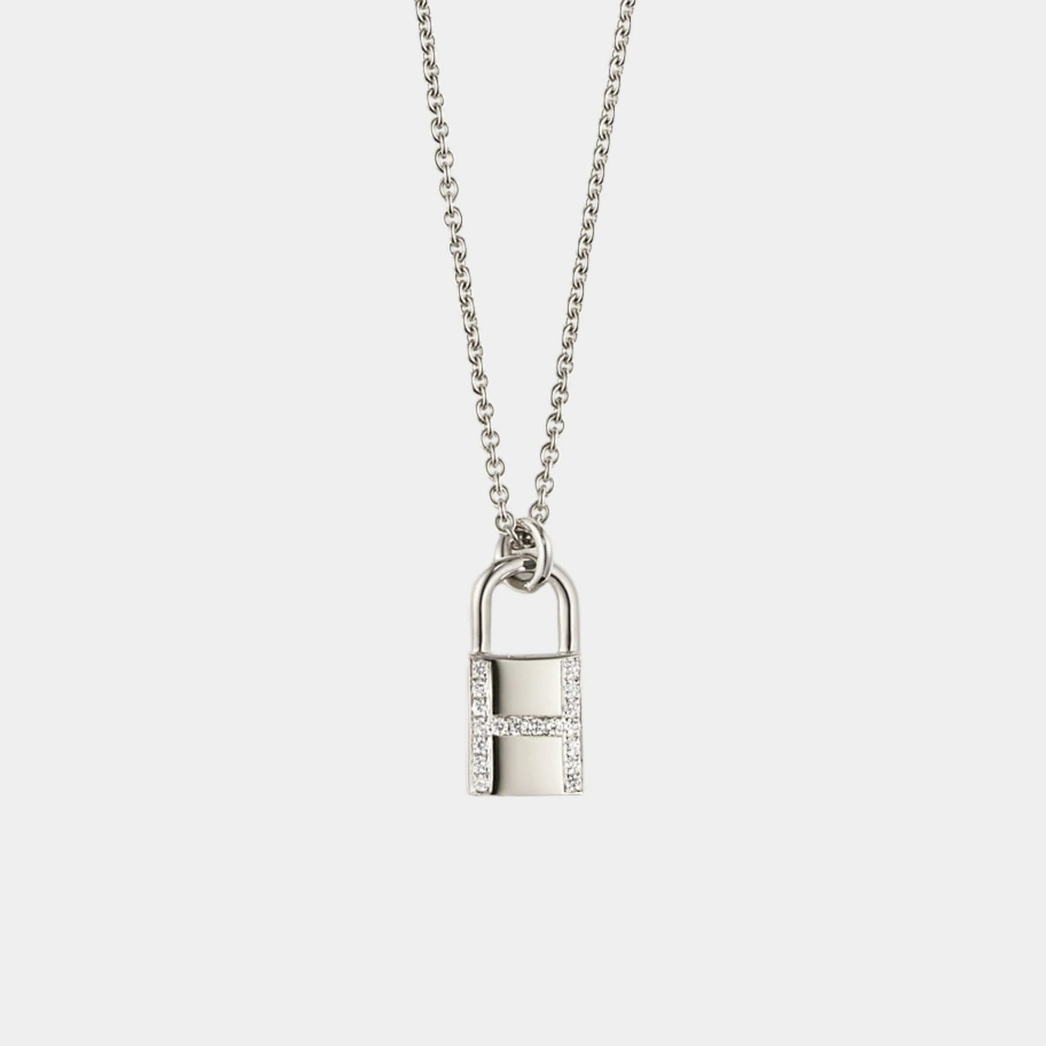 Kelly Padlock Pendant White Gold - Diamonds