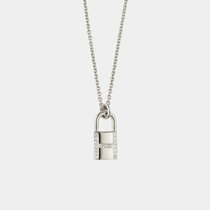 Kelly Padlock Pendant White Gold - Diamonds