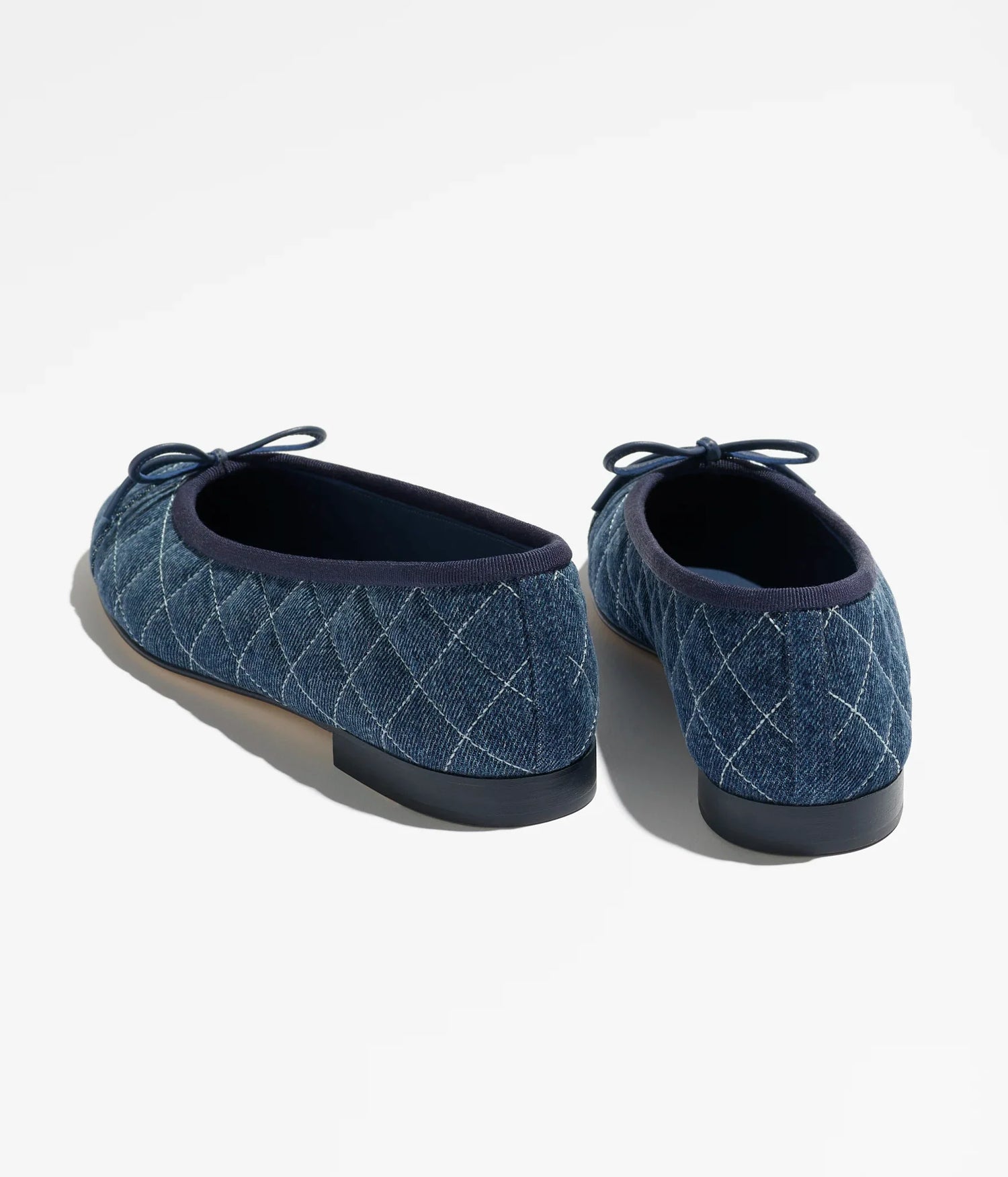 Ballet Flats in Tweed and Fabric Denim