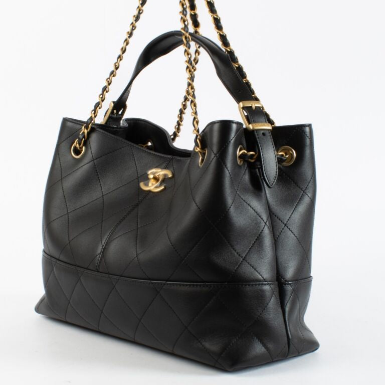 Chanel Black Leather Shopping Bag