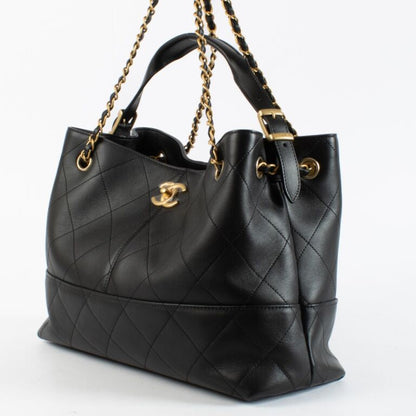Chanel Black Leather Shopping Bag