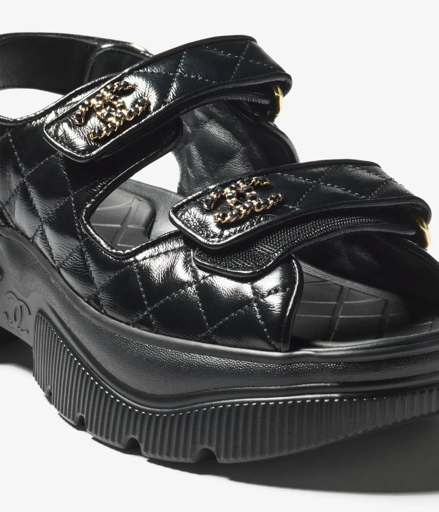 Chanel SANDALS Shiny Calfskin  Black
