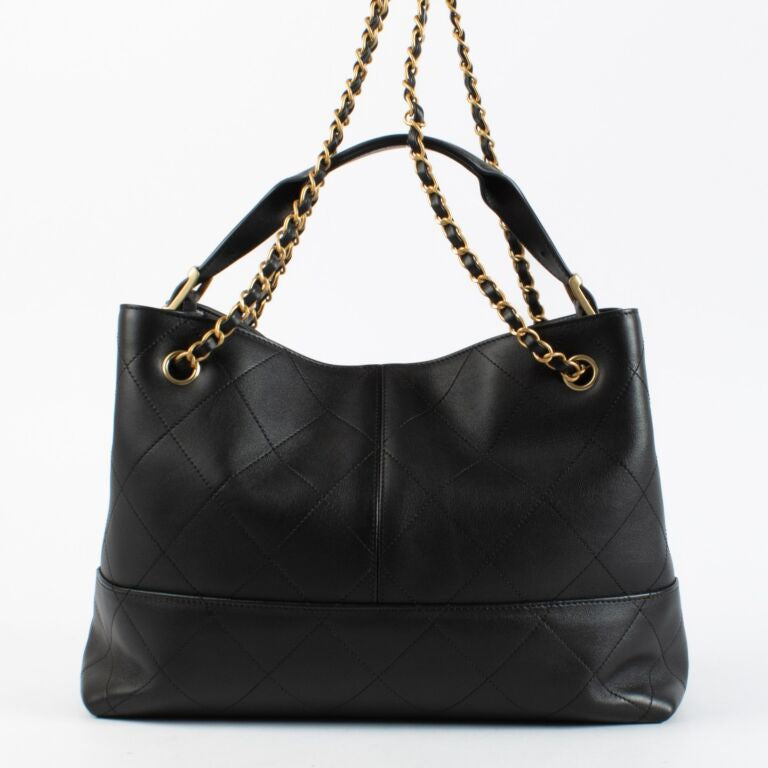 Chanel Black Leather Shopping Bag