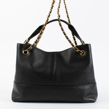Chanel Black Leather Shopping Bag